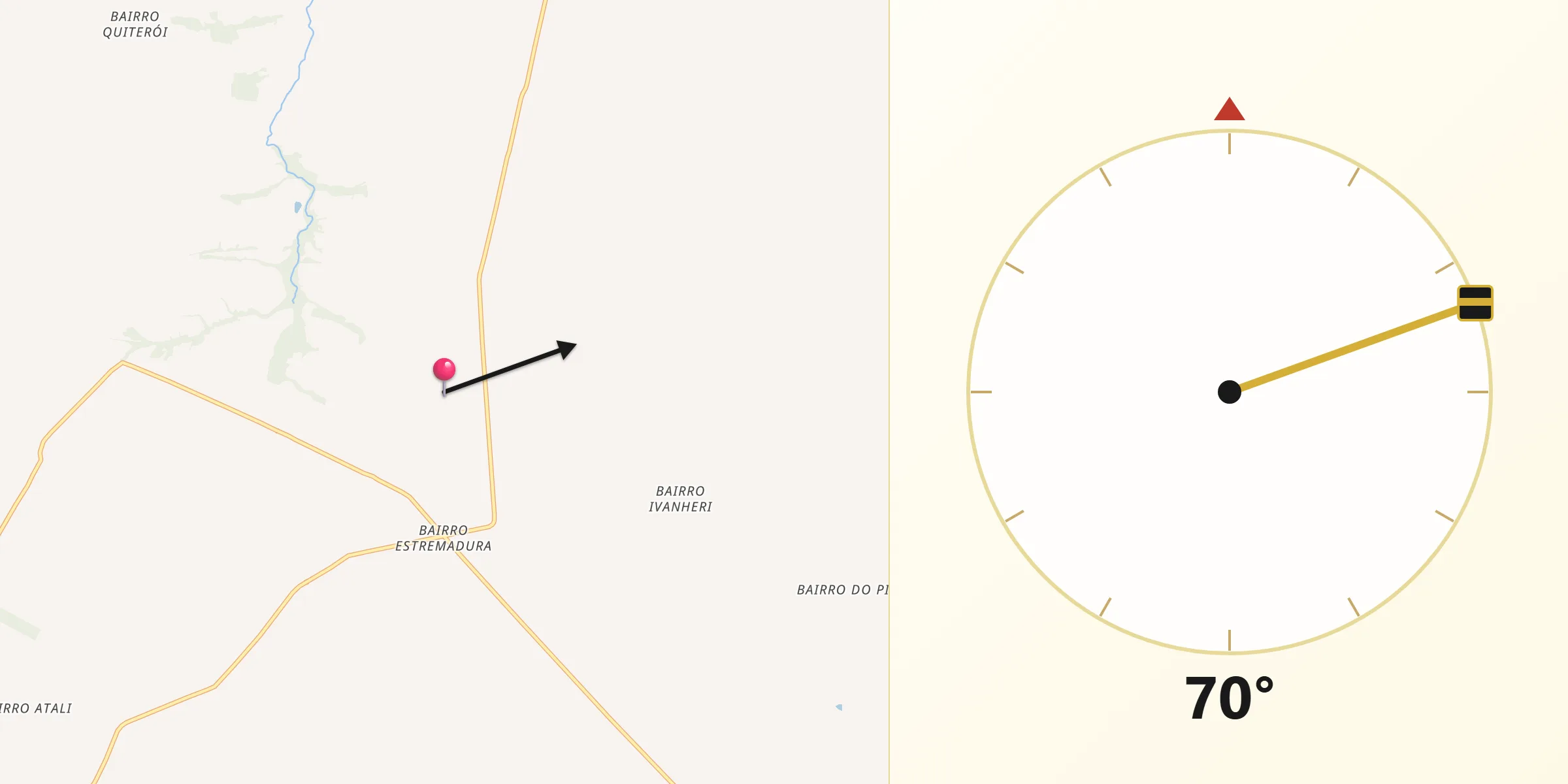 Direção da Qibla a partir de Iacri