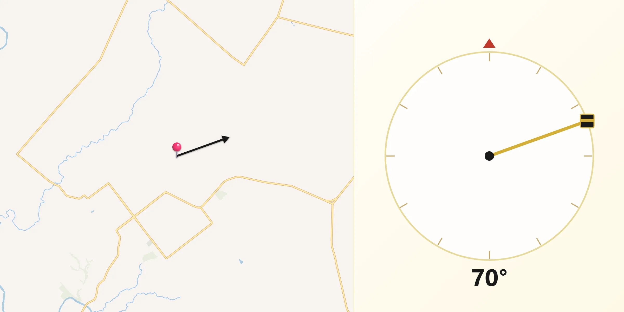 Direção da Qibla a partir de Mariápolis