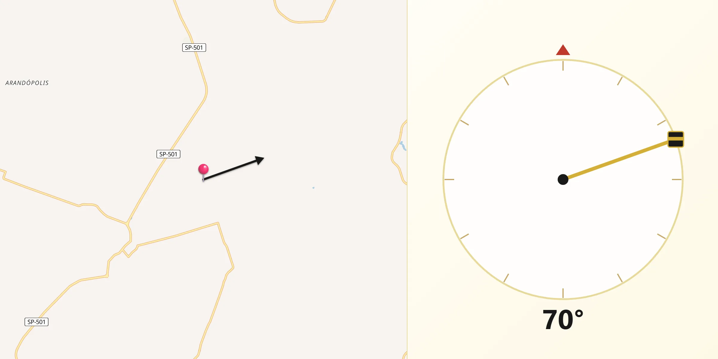 Direção da Qibla a partir de Santo Expedito