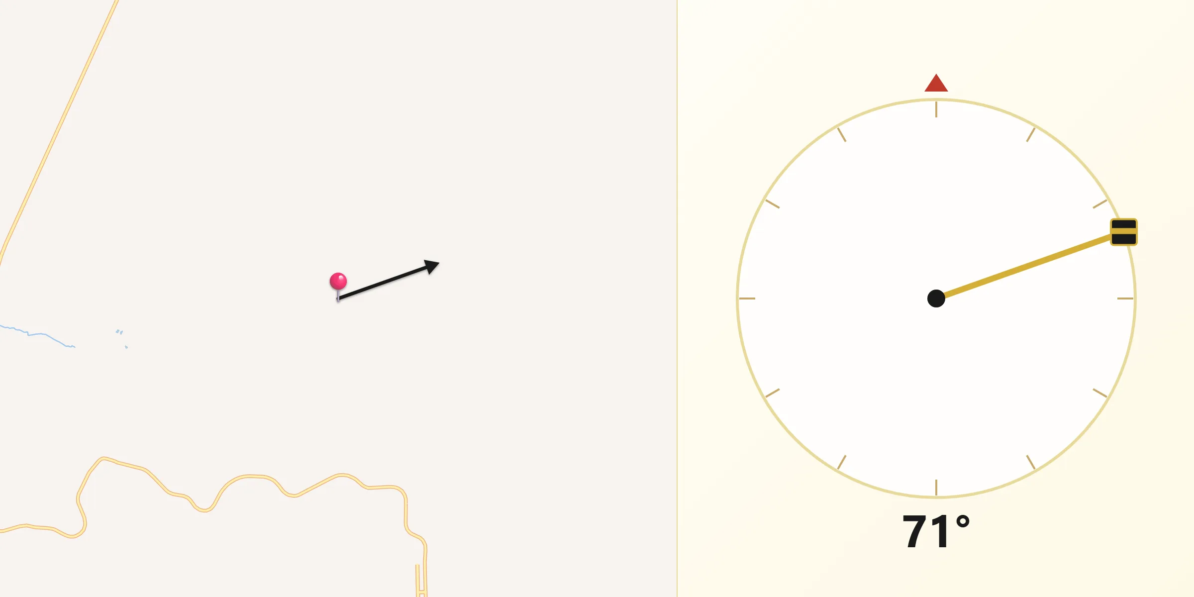 Direção da Qibla a partir de Piquerobi