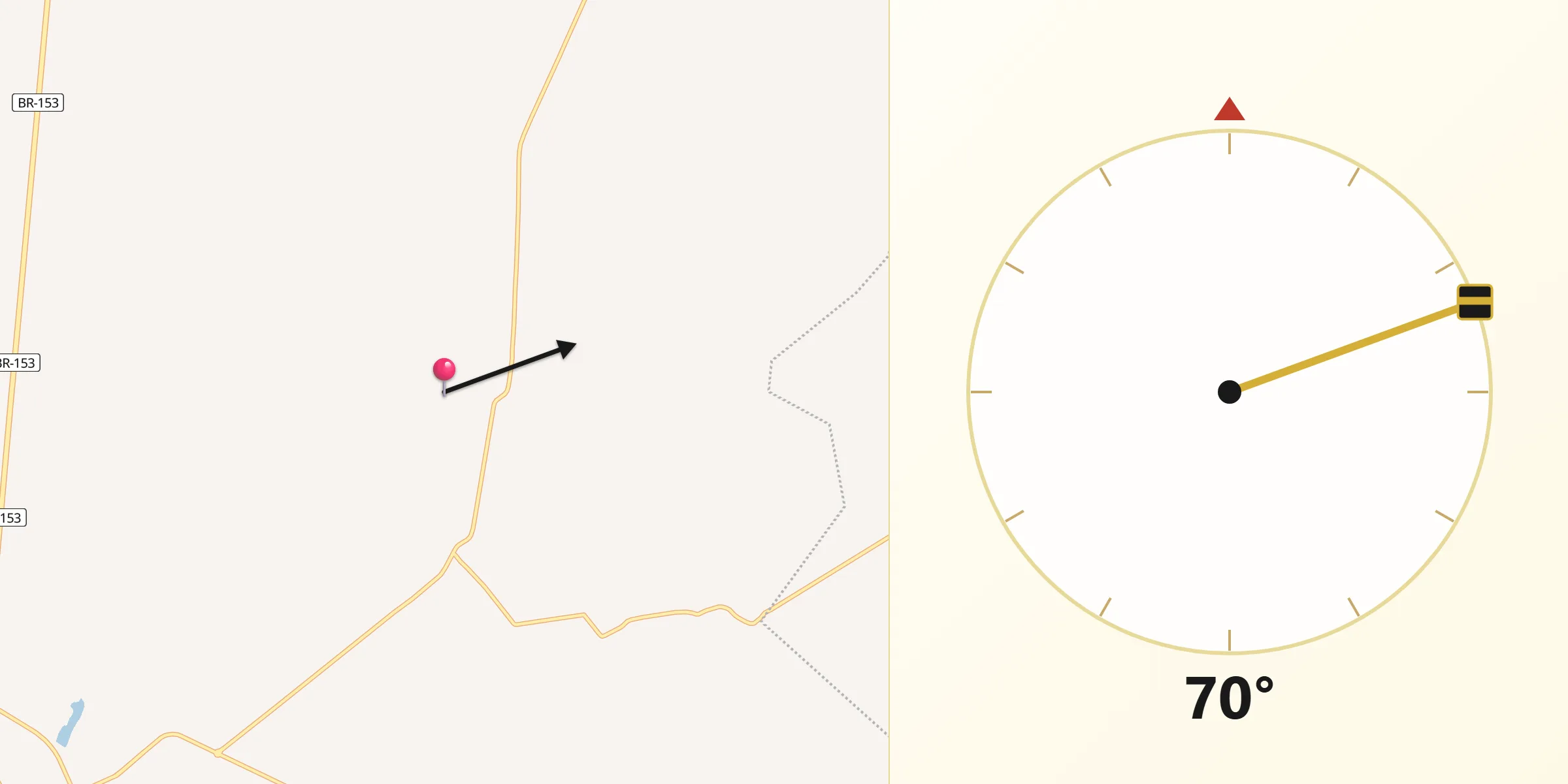 Direção da Qibla a partir de Guaimbê