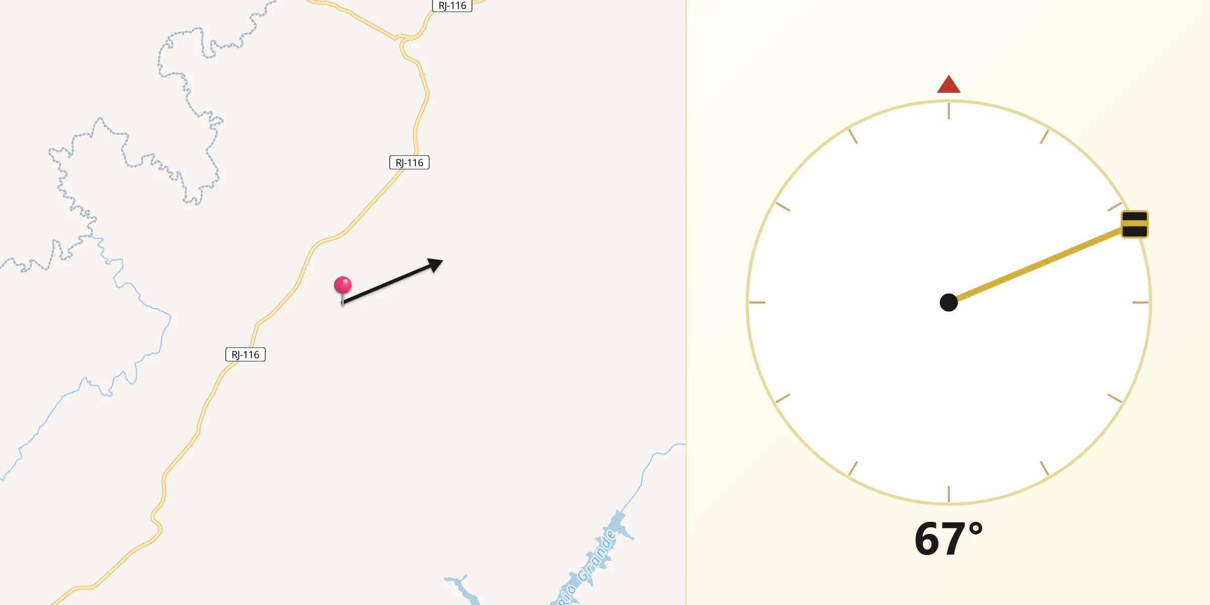Direção da Qibla a partir de São Sebastião do Alto
