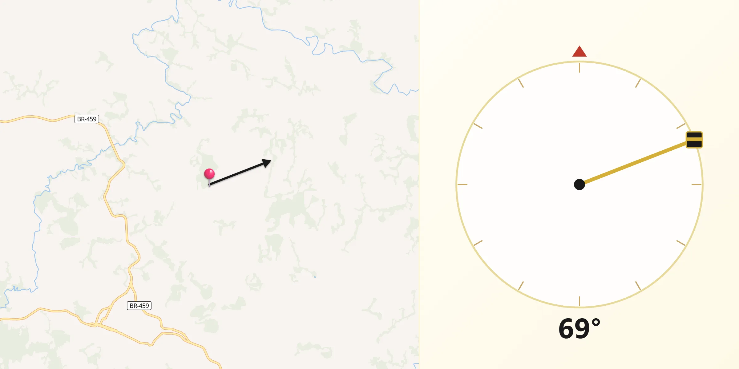 Direção da Qibla a partir de Caldas