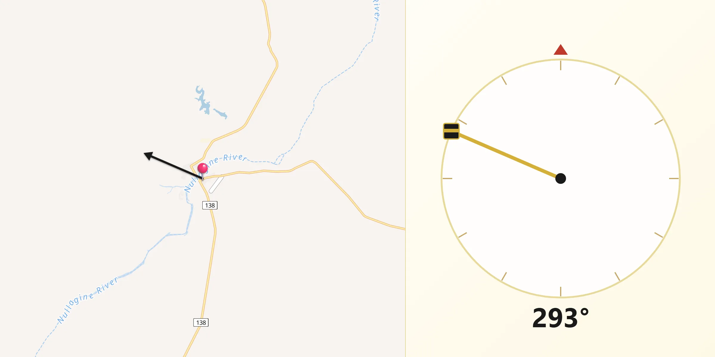 Qibla Direction from Nullagine
