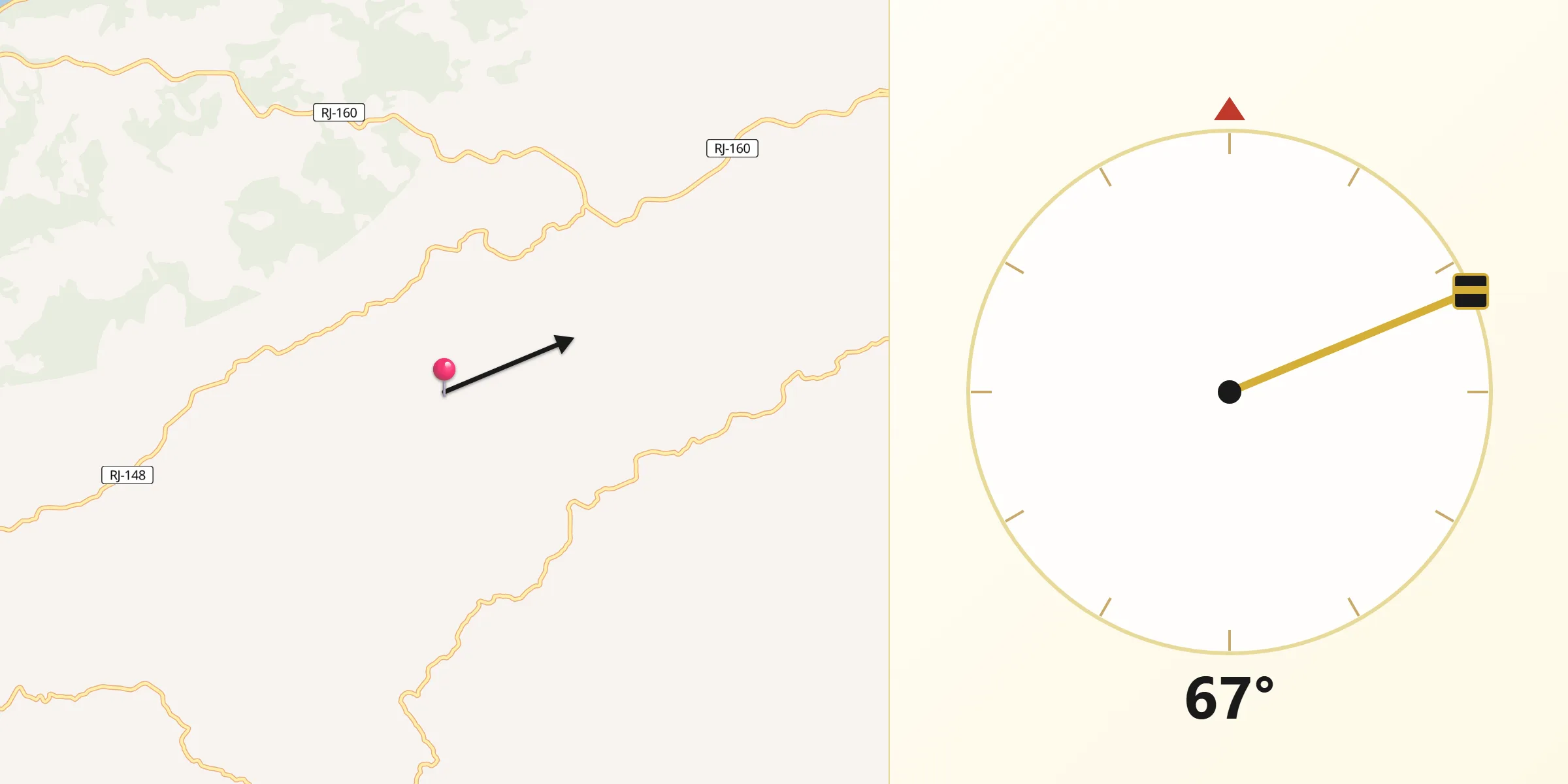 Direção da Qibla a partir de Carmo