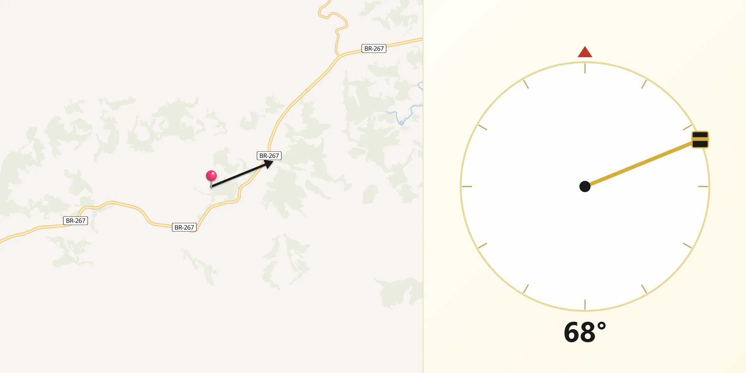 Direção da Qibla a partir de Olaria