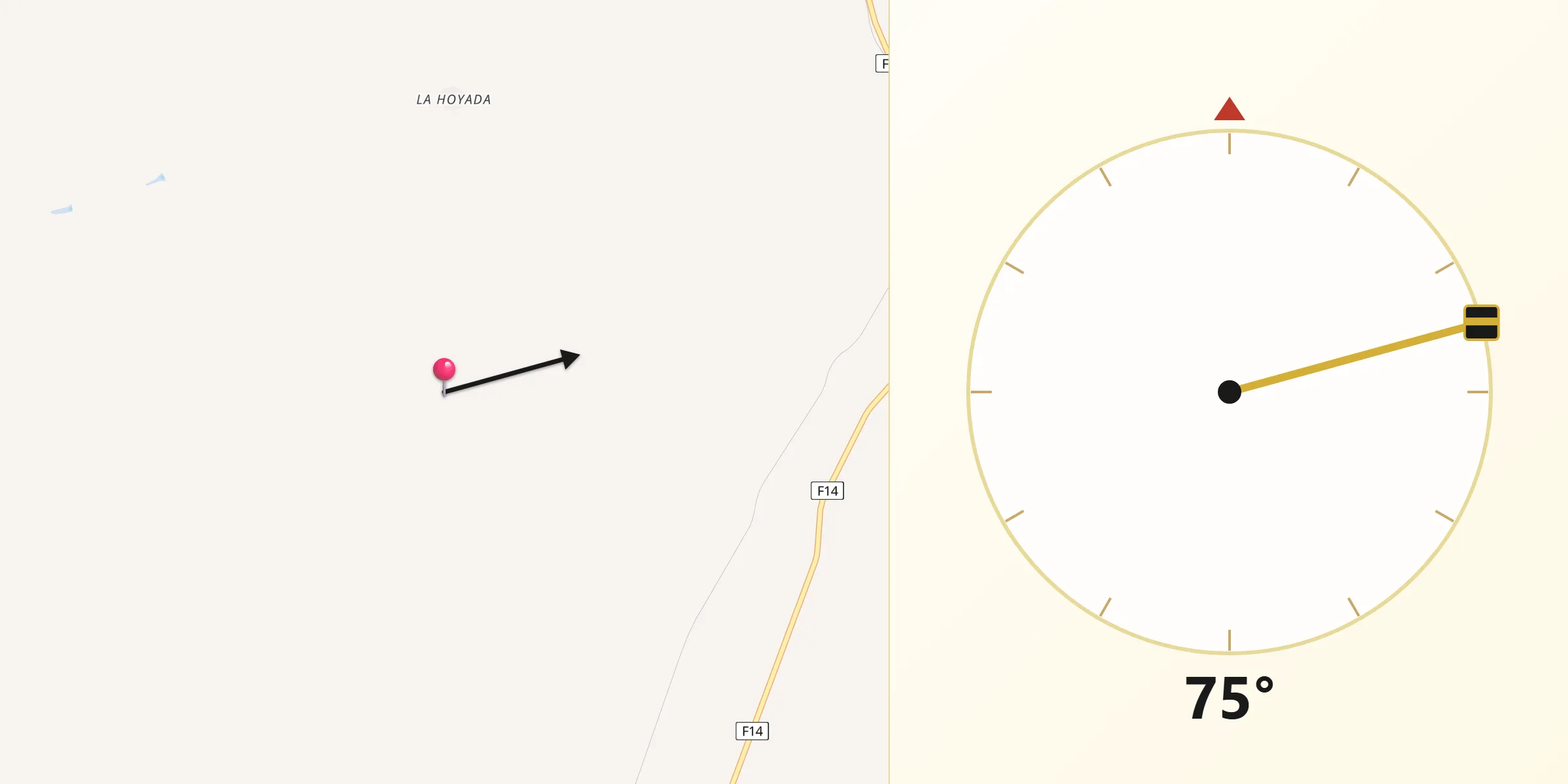 Dirección de la Qibla desde Provincia Modesto Omiste