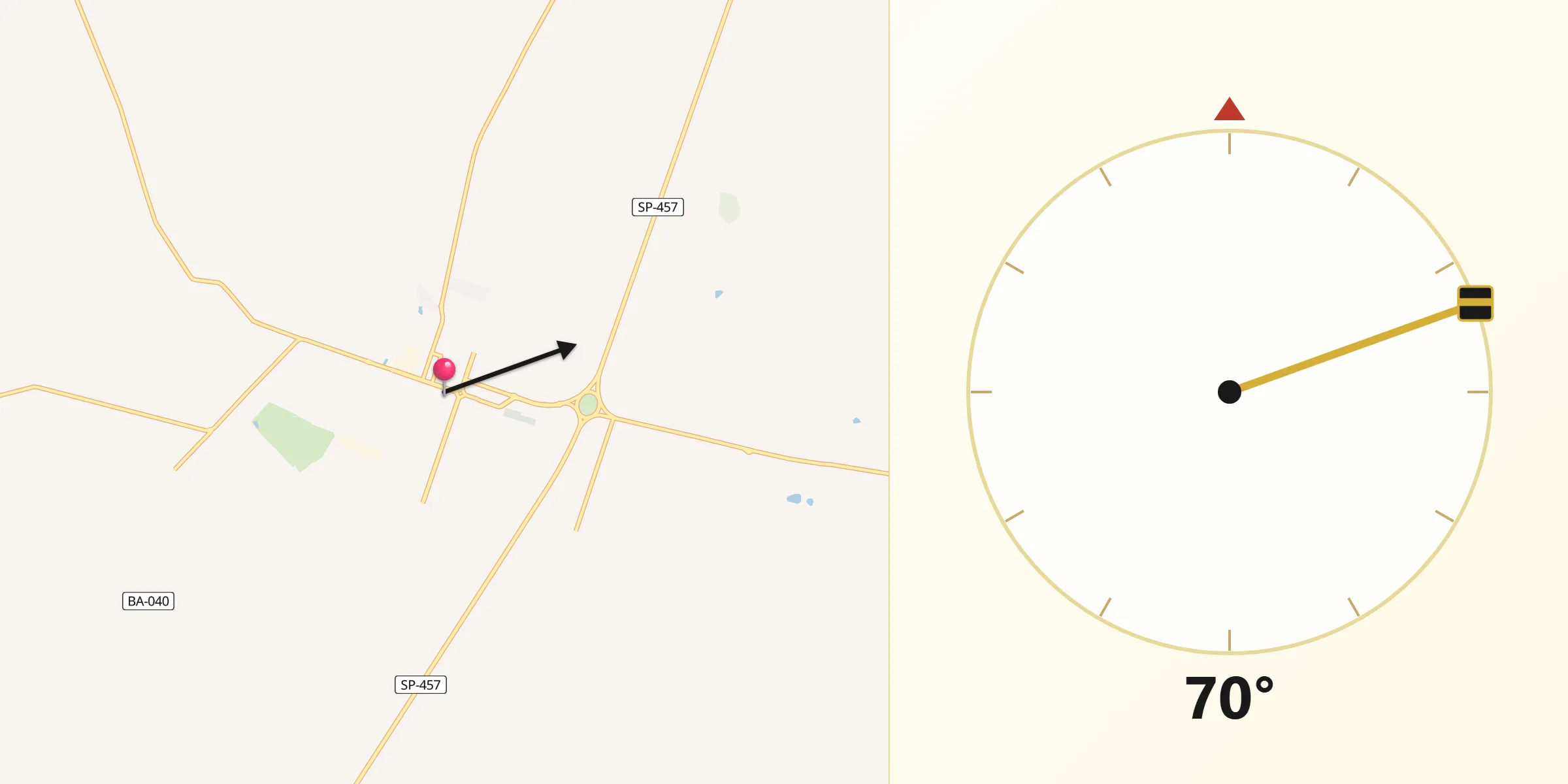 Direção da Qibla a partir de Bastos