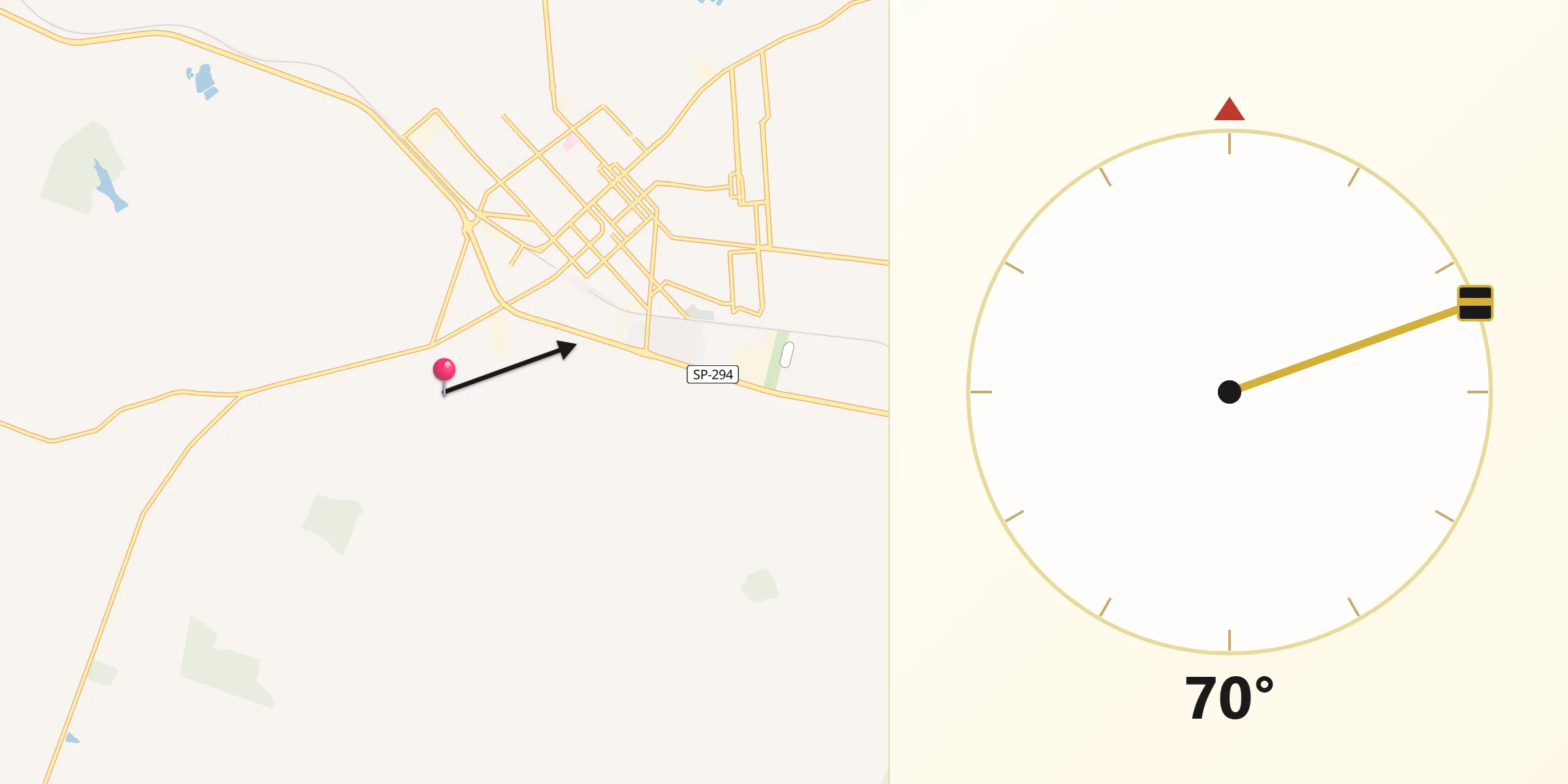Direção da Qibla a partir de Tupã