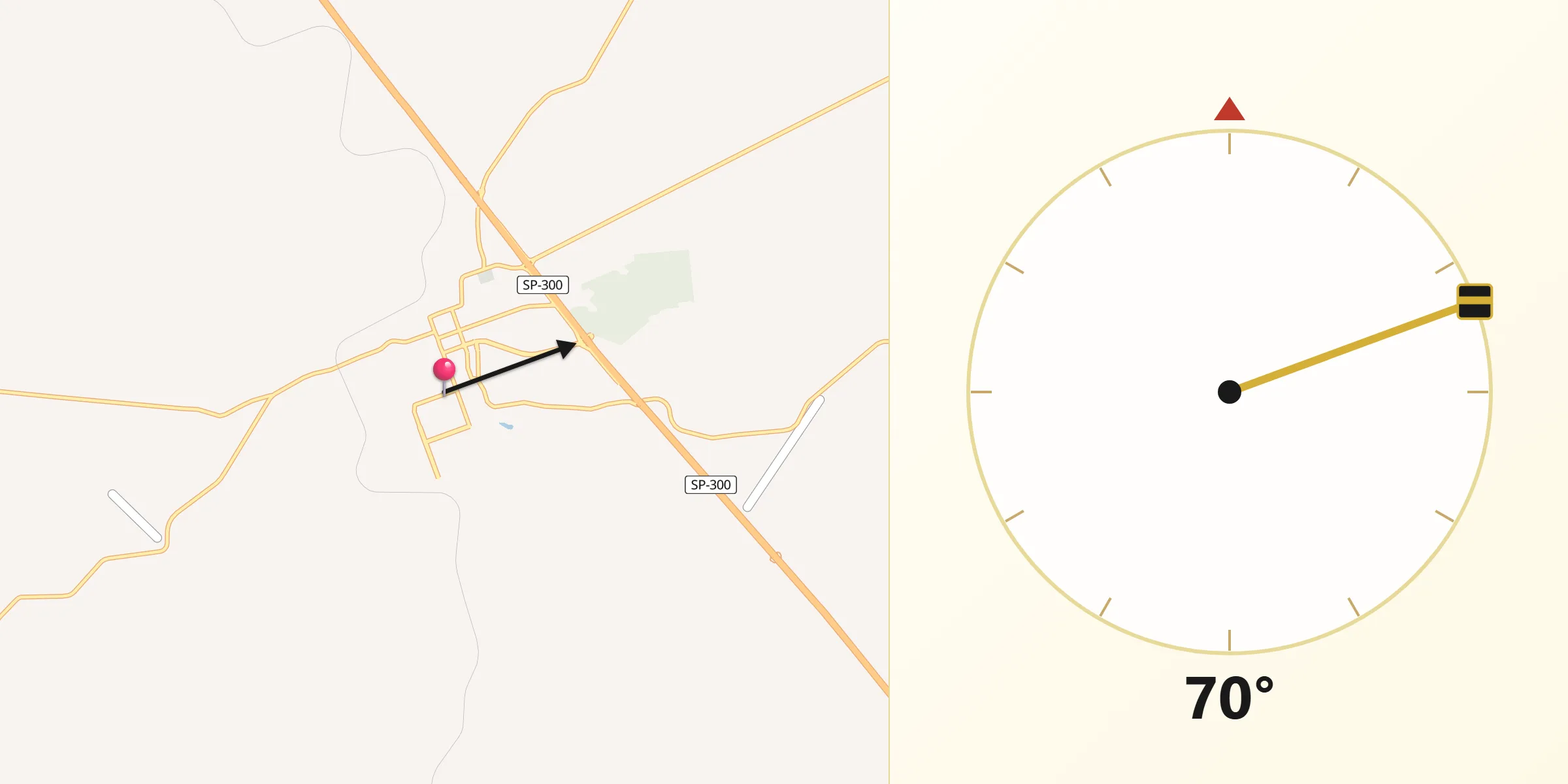 Direção da Qibla a partir de Pirajuí
