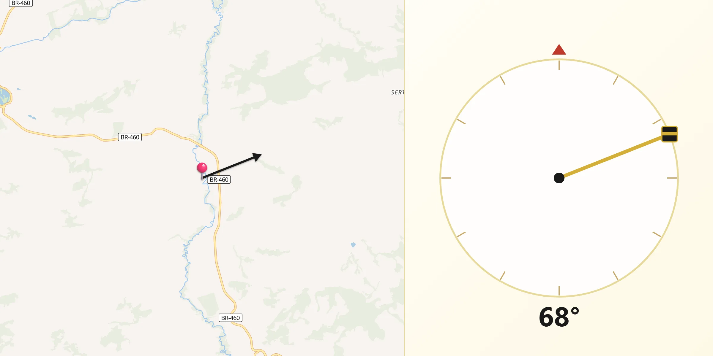 Direção da Qibla a partir de Jesuânia