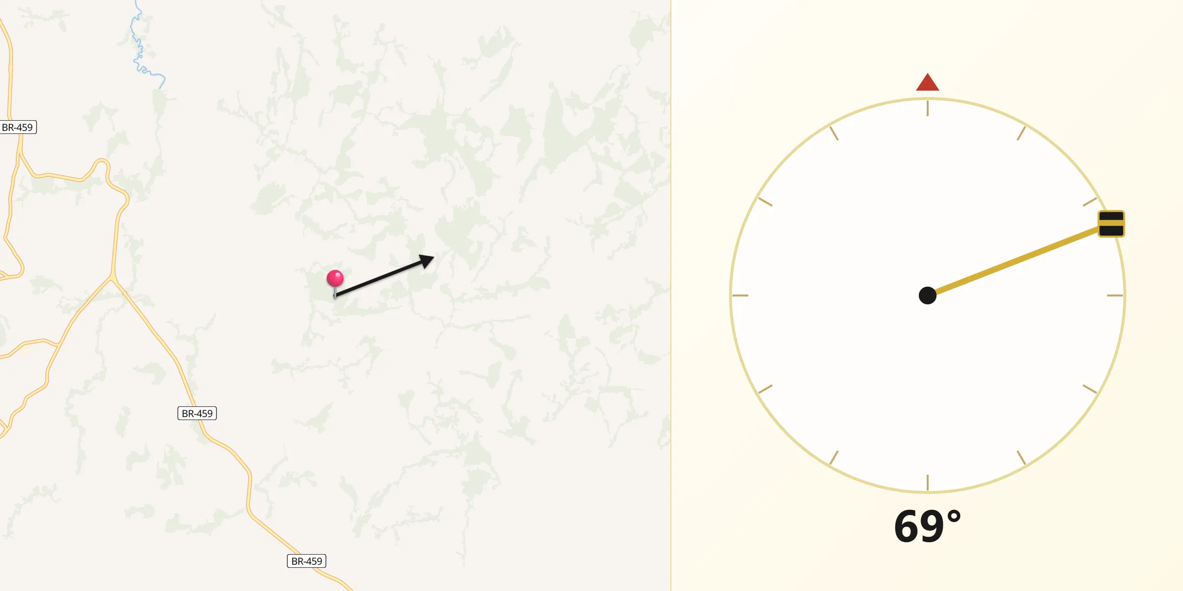 Direção da Qibla a partir de Santa Rita de Caldas