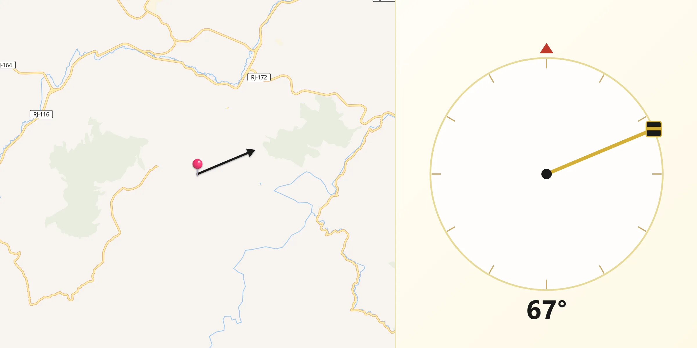 Direção da Qibla a partir de Macuco