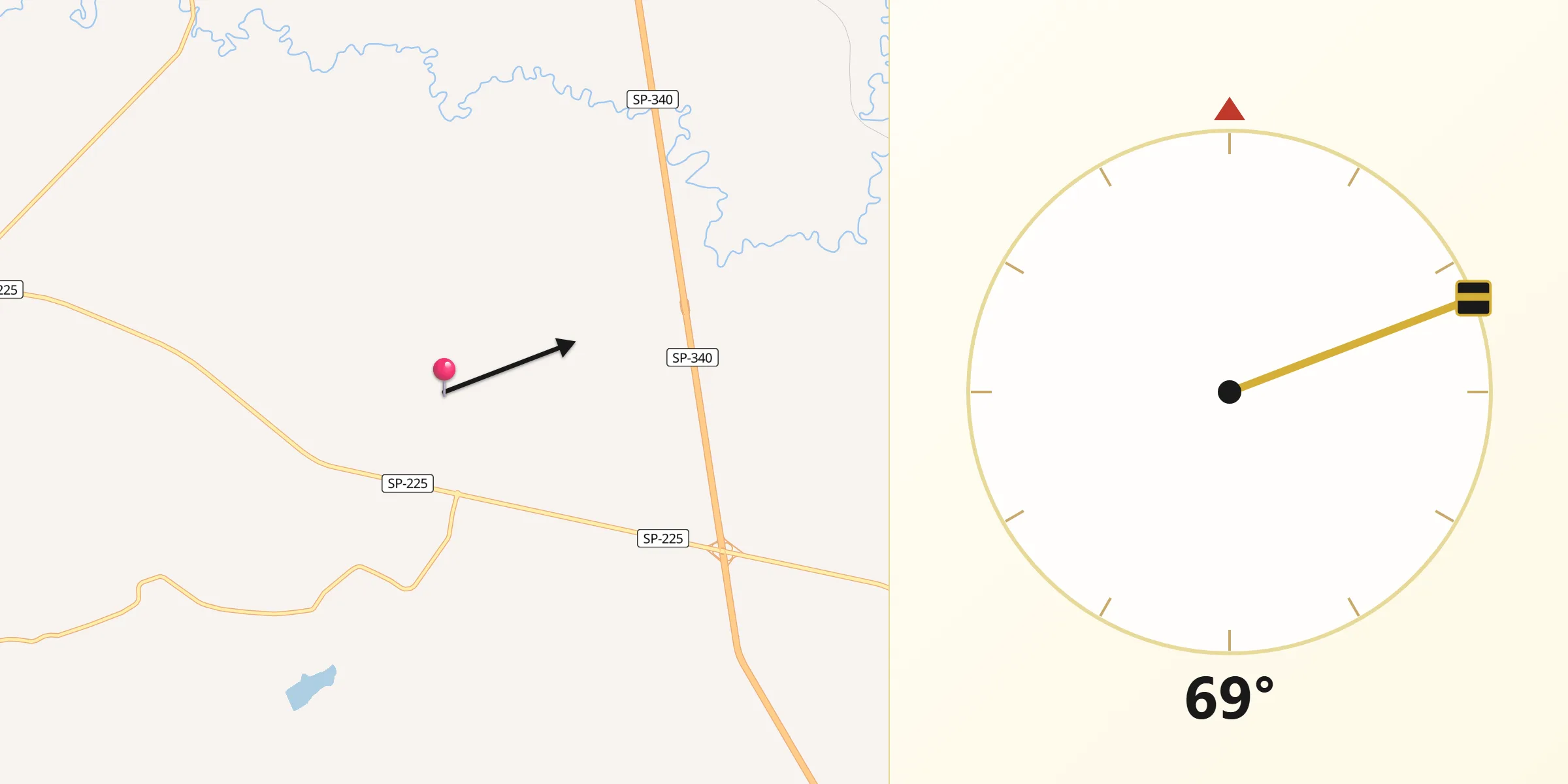 Direção da Qibla a partir de Aguaí