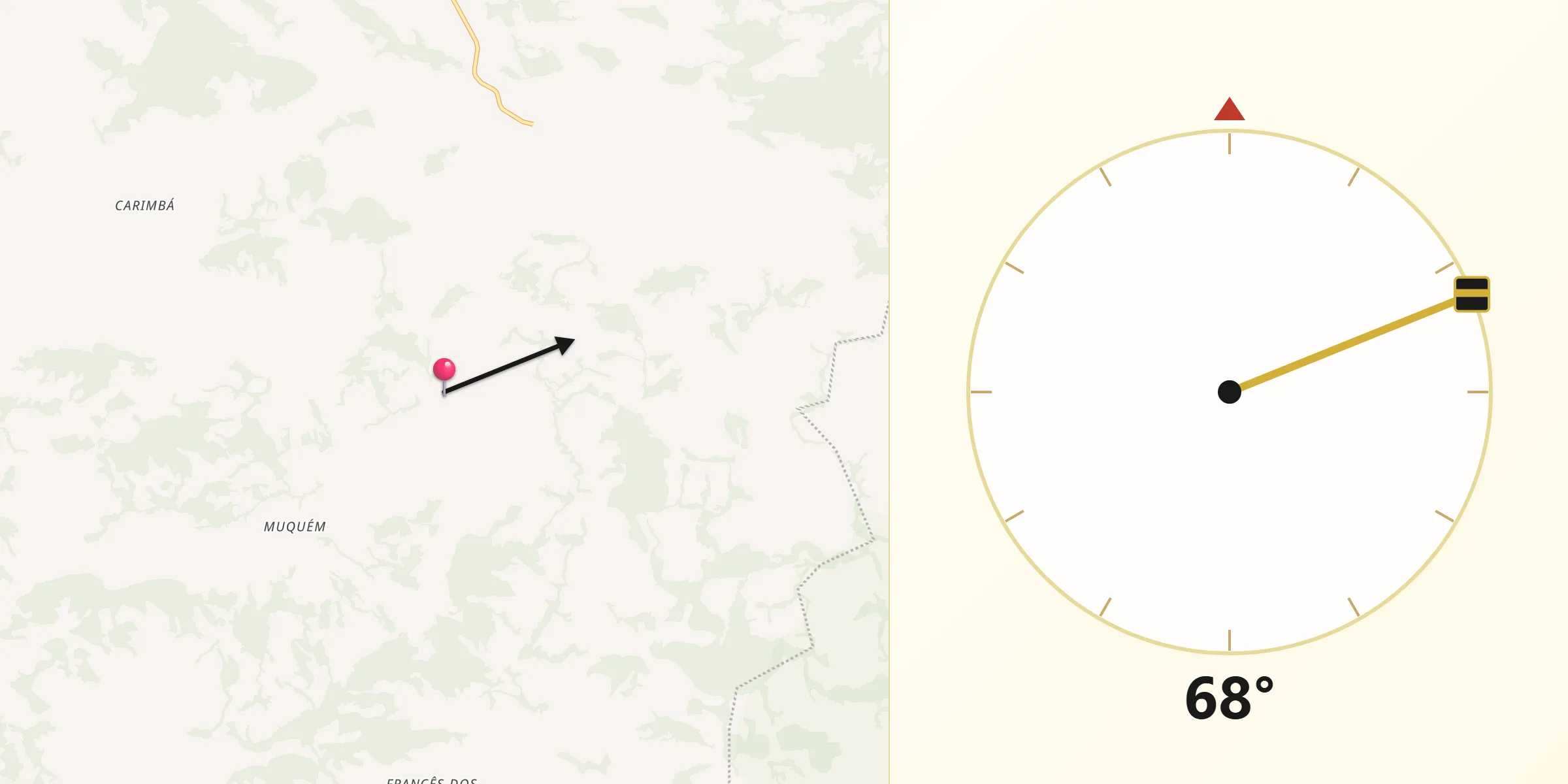 Direção da Qibla a partir de Carvalhos