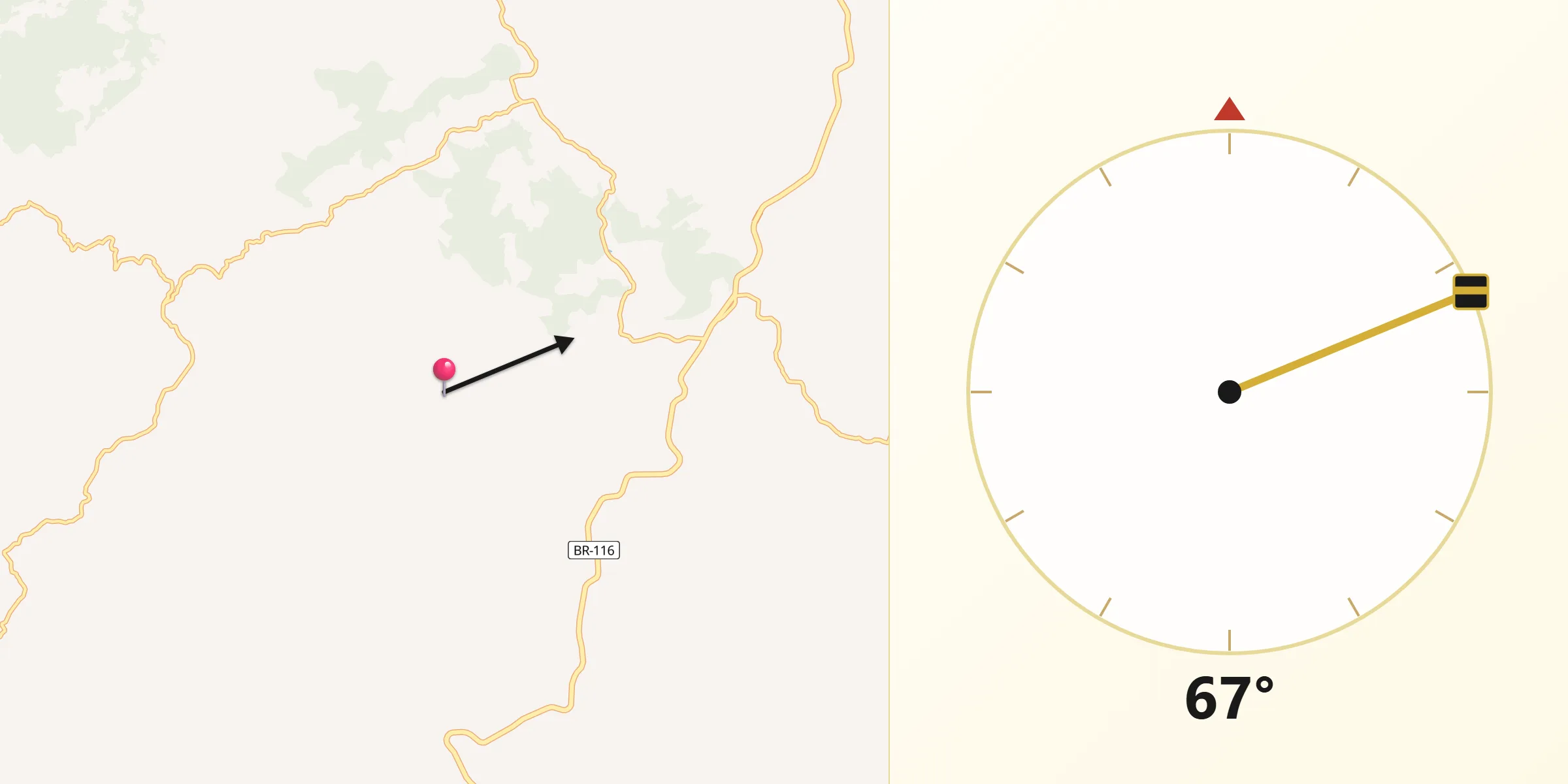 Direção da Qibla a partir de Sapucaia