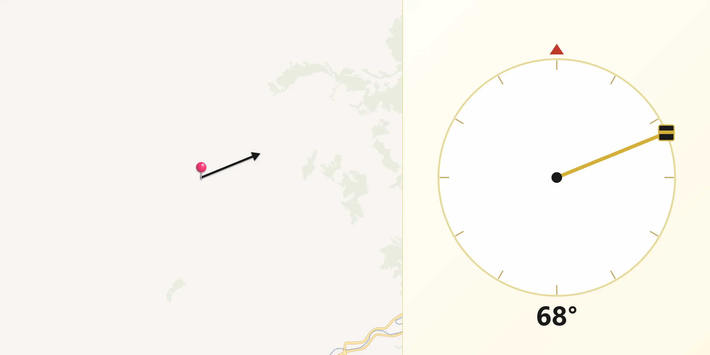 Direção da Qibla a partir de Rio Preto