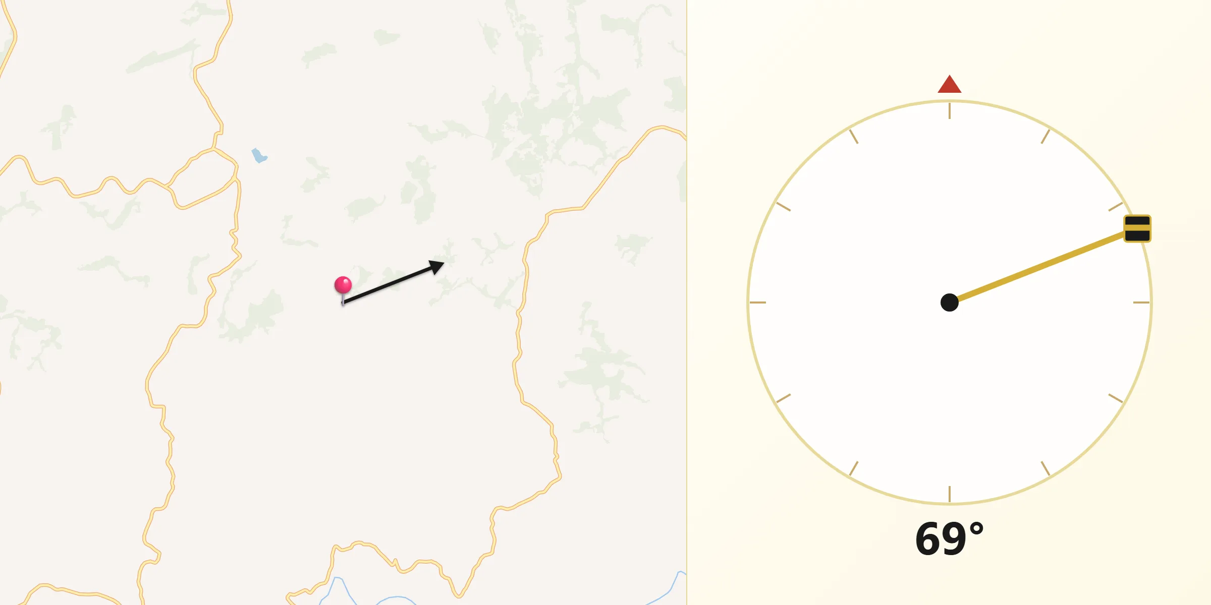 Direção da Qibla a partir de Silvianópolis