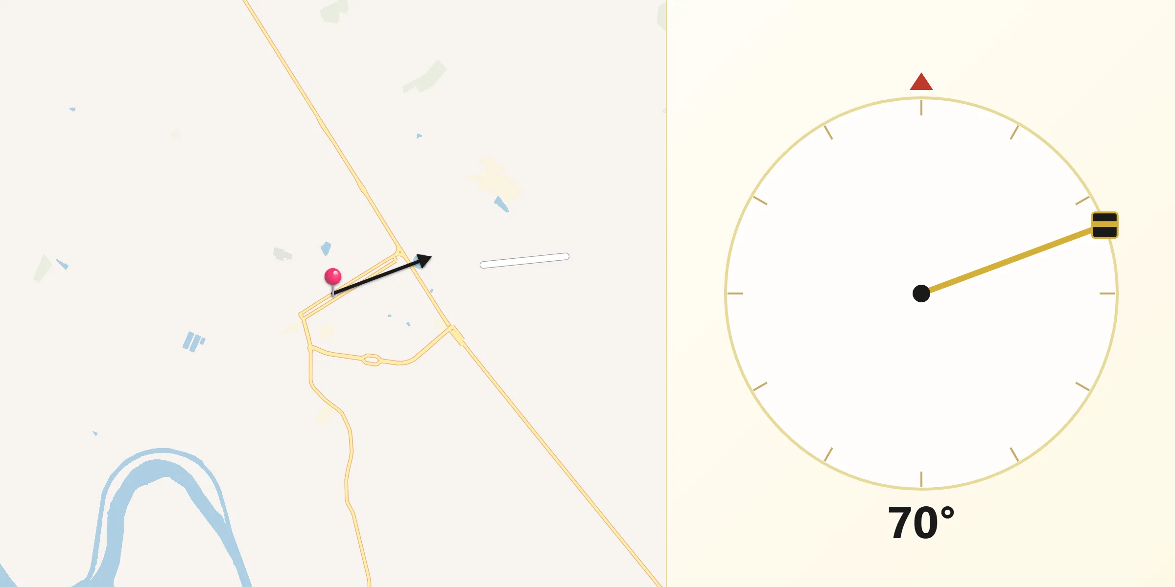 Direção da Qibla a partir de Bariri