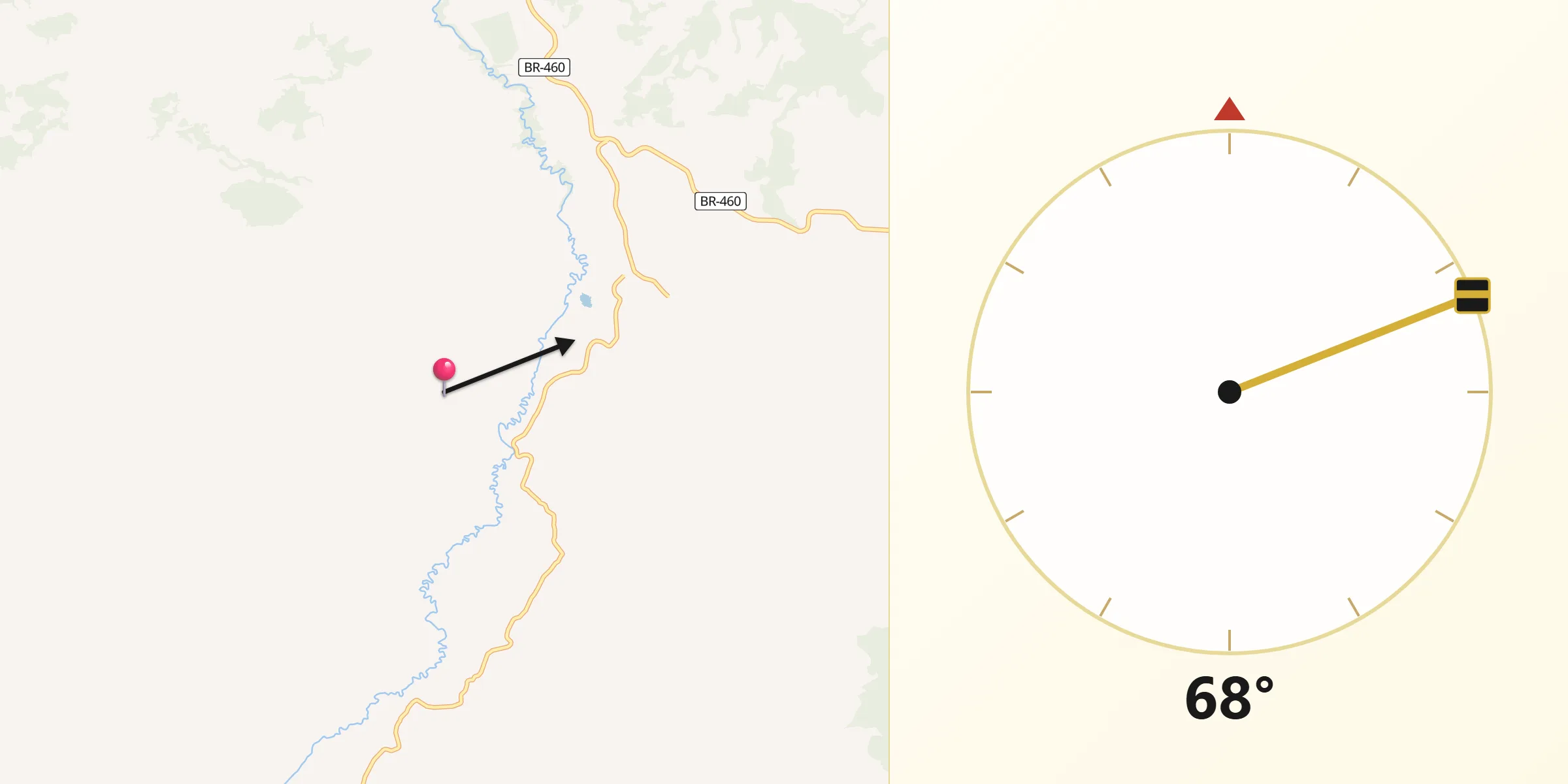 Direção da Qibla a partir de Olímpio Noronha