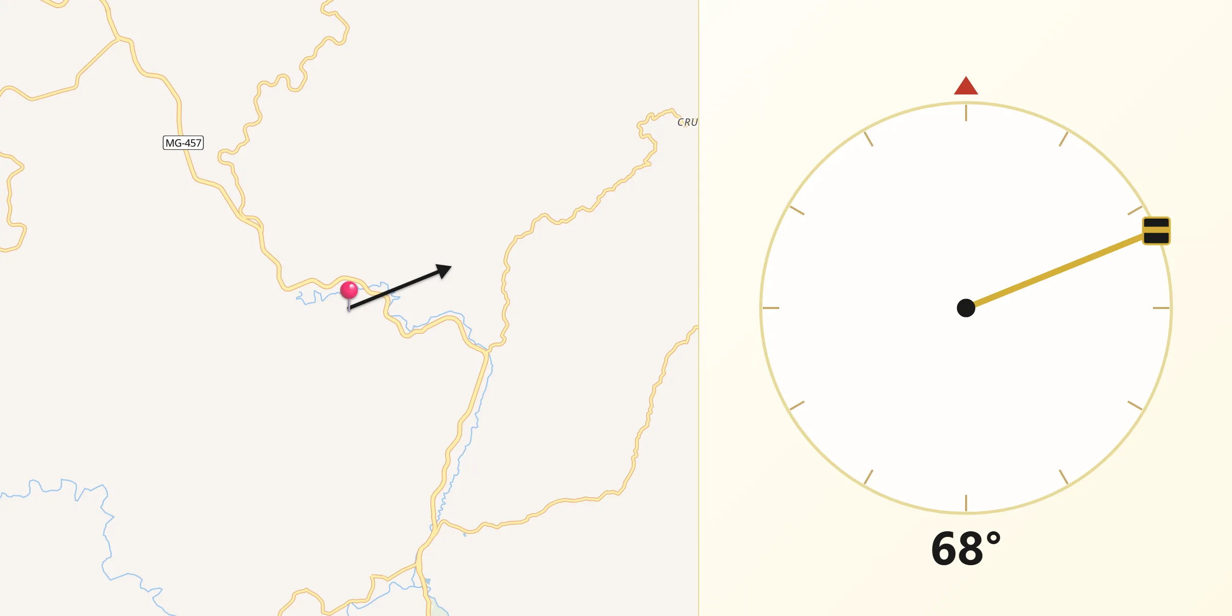 Direção da Qibla a partir de Santa Rita de Jacutinga