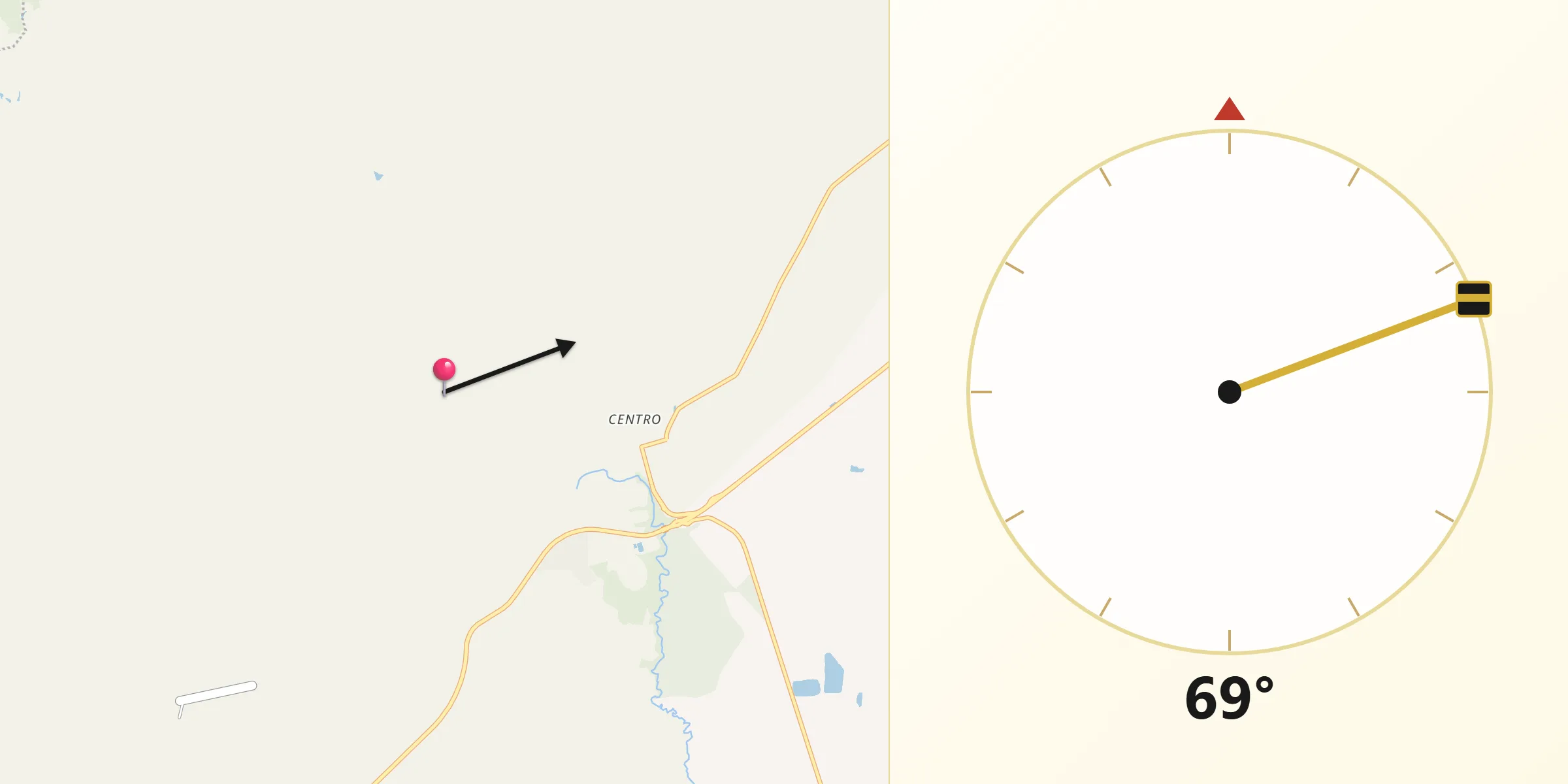 Direção da Qibla a partir de Analândia
