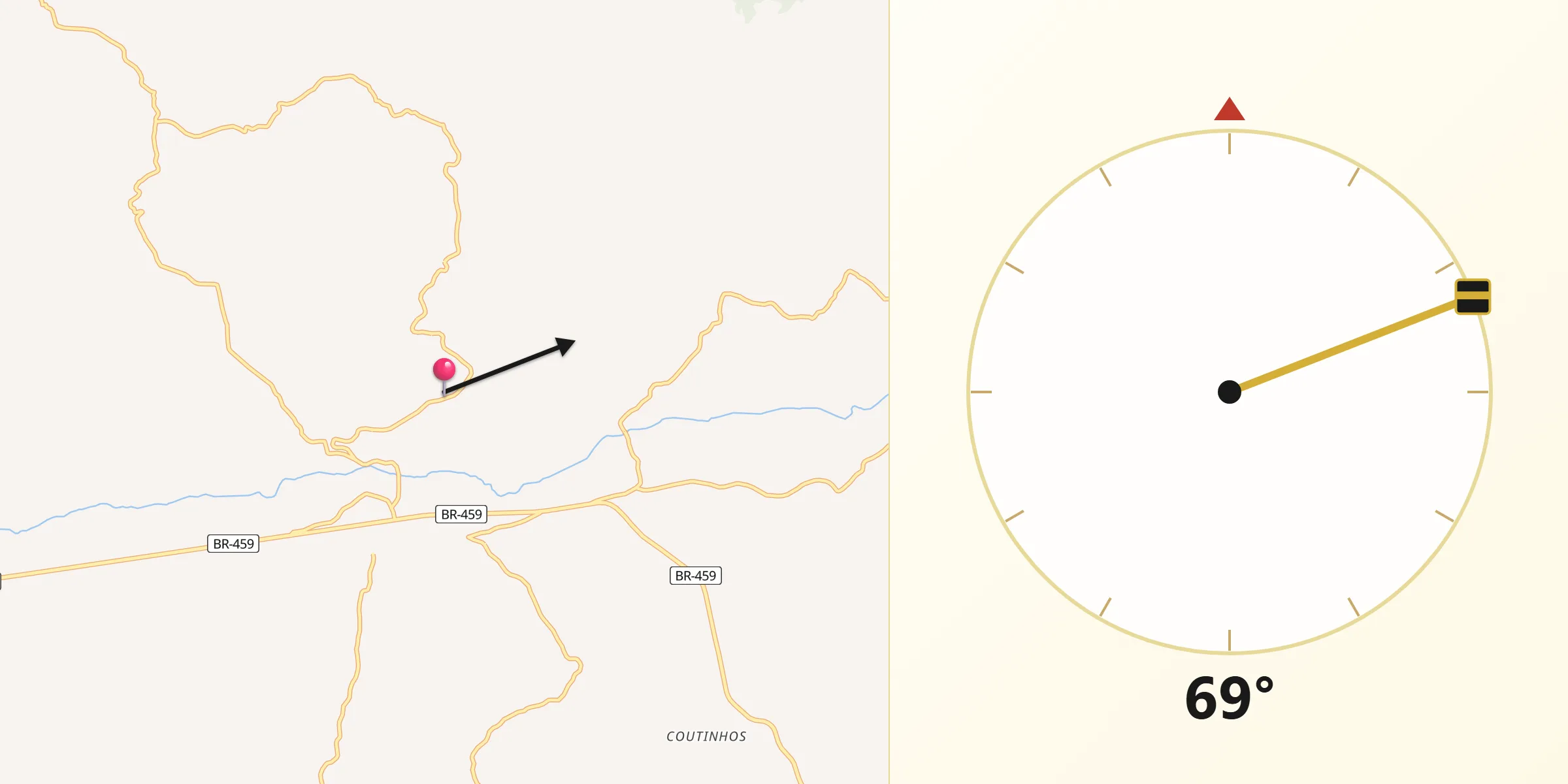 Direção da Qibla a partir de Congonhal