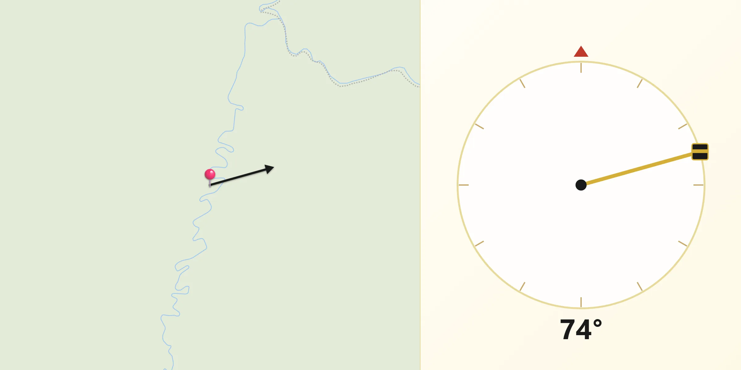 Dirección de la Qibla desde Provincia Arce