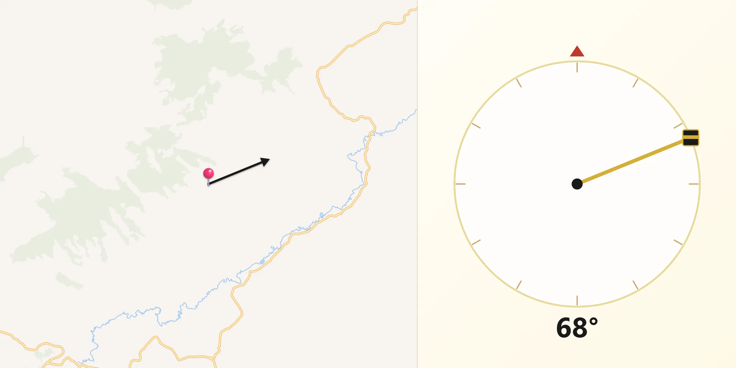Direção da Qibla a partir de Valença