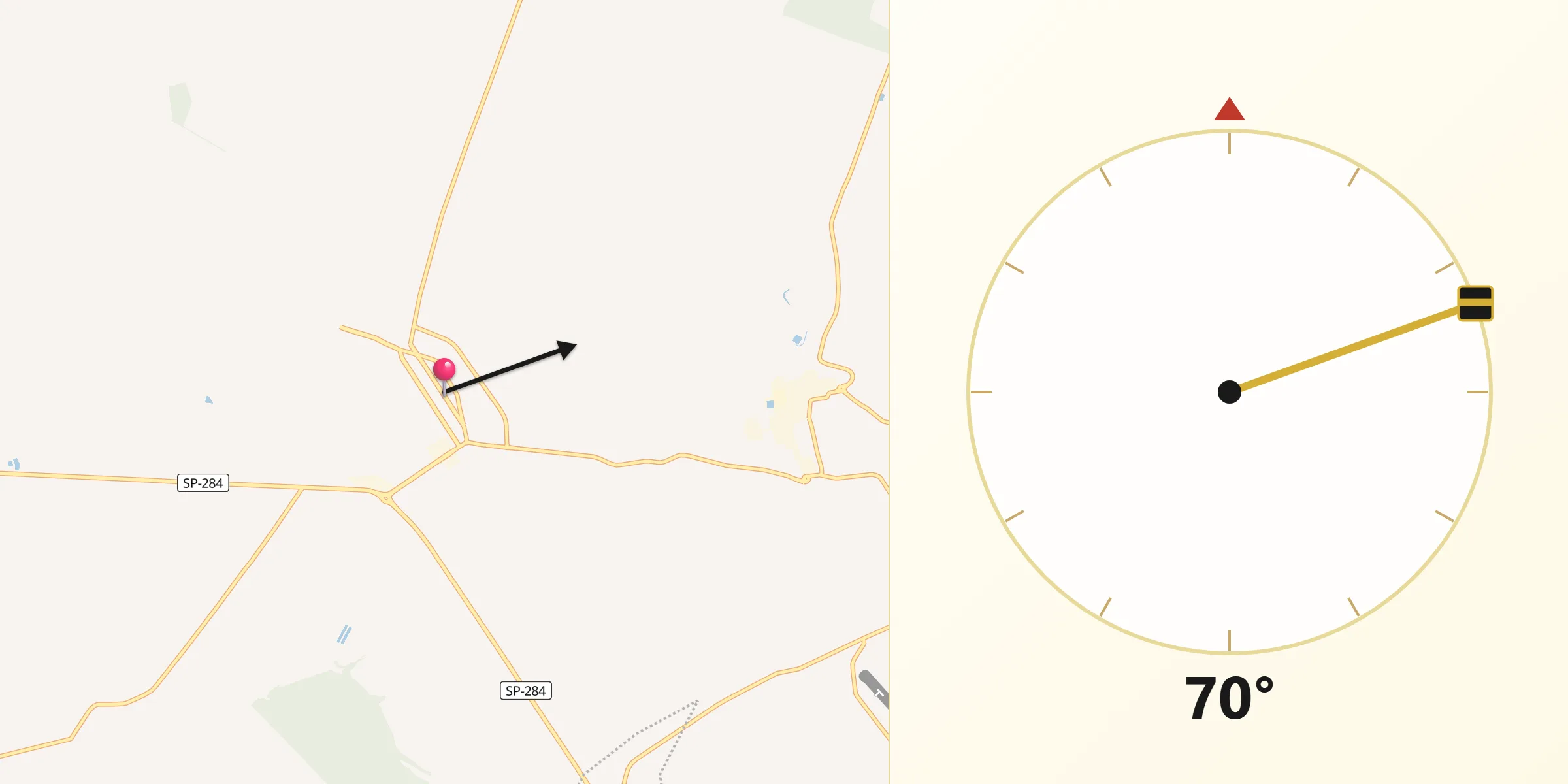 Direção da Qibla a partir de Quatá