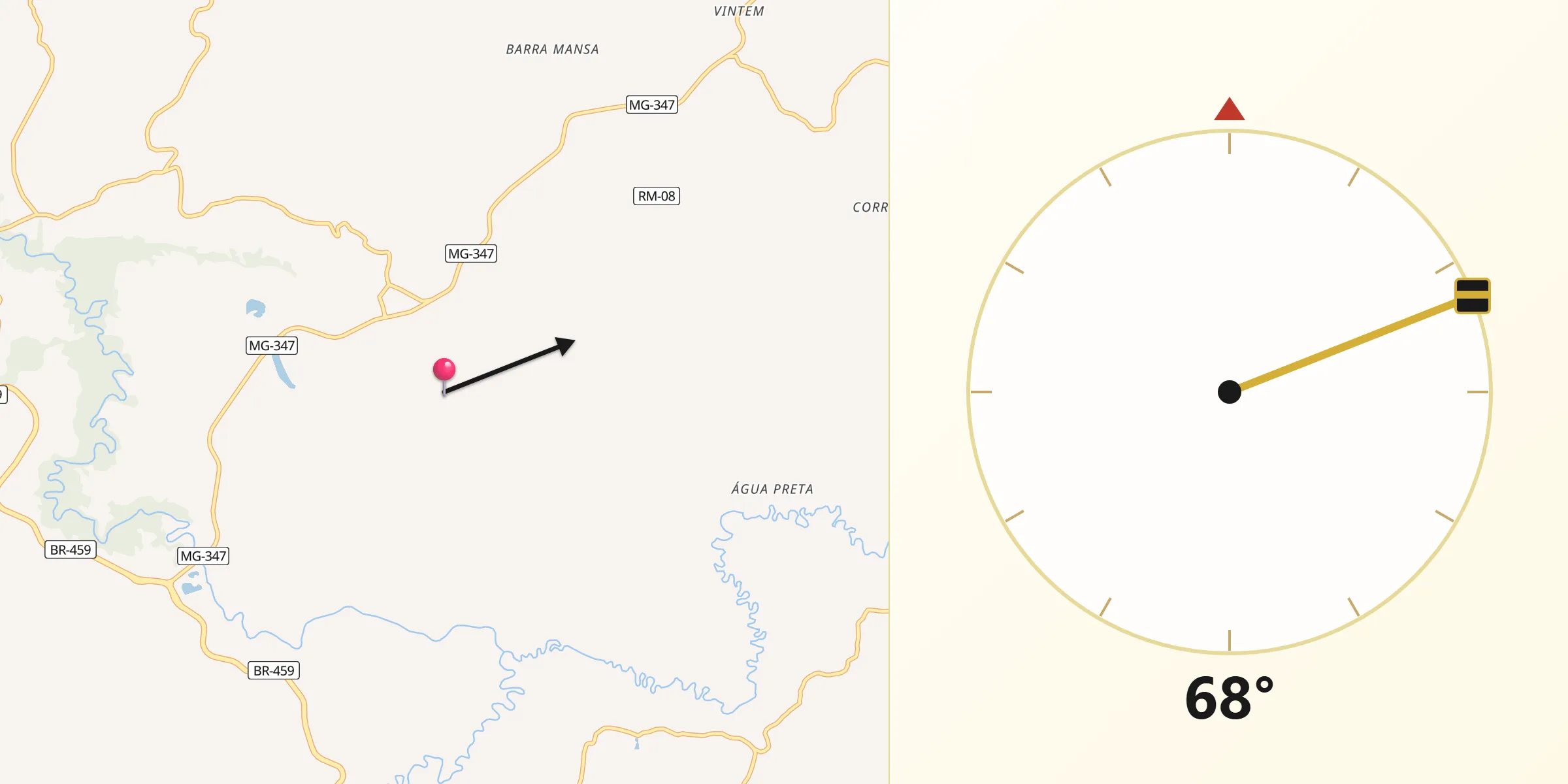 Direção da Qibla a partir de São José do Alegre