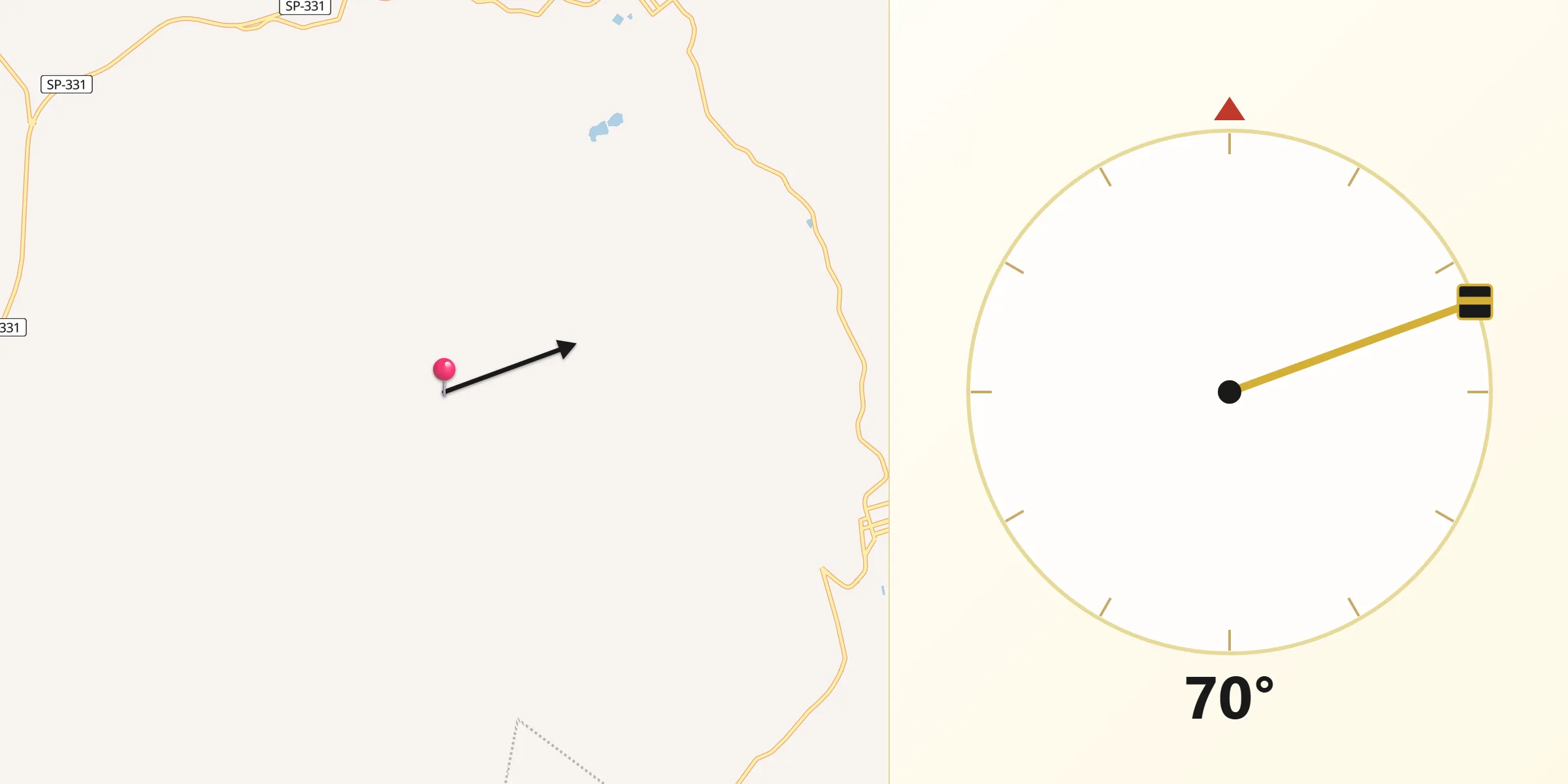 Direção da Qibla a partir de Gália