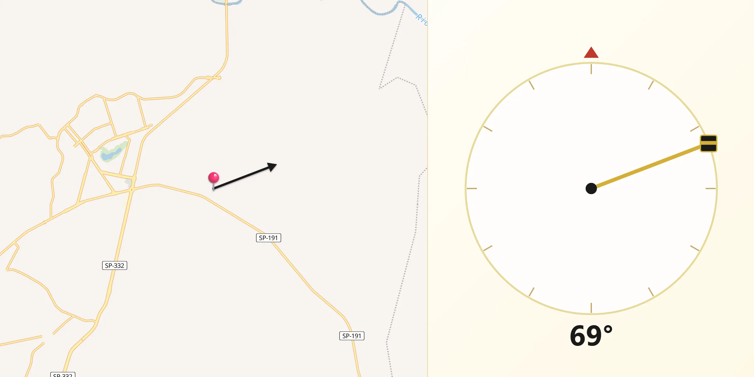 Direção da Qibla a partir de Conchal