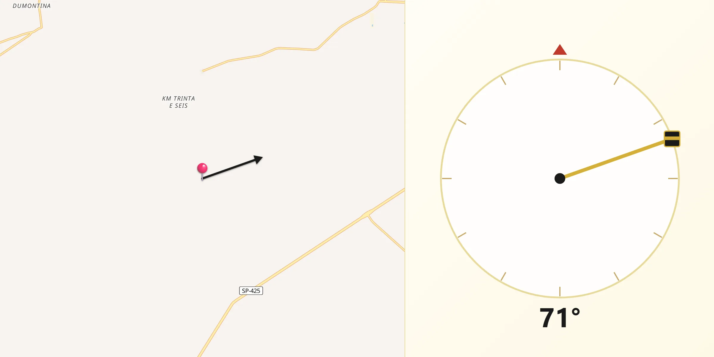 Direção da Qibla a partir de Tarabai