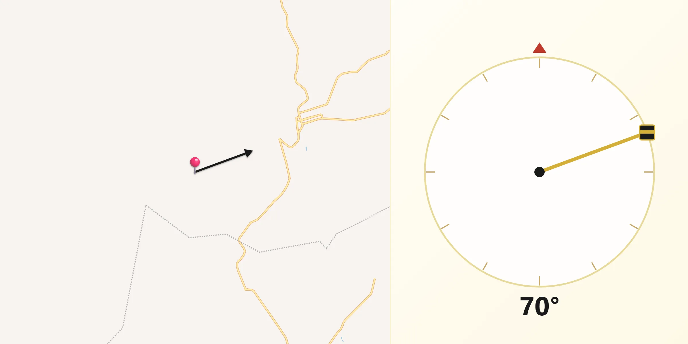 Direção da Qibla a partir de Fernão