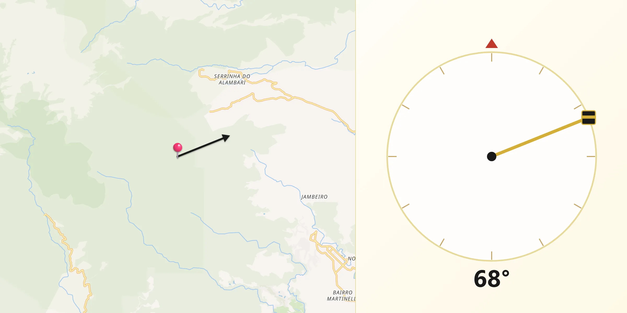 Direção da Qibla a partir de Itatiaia