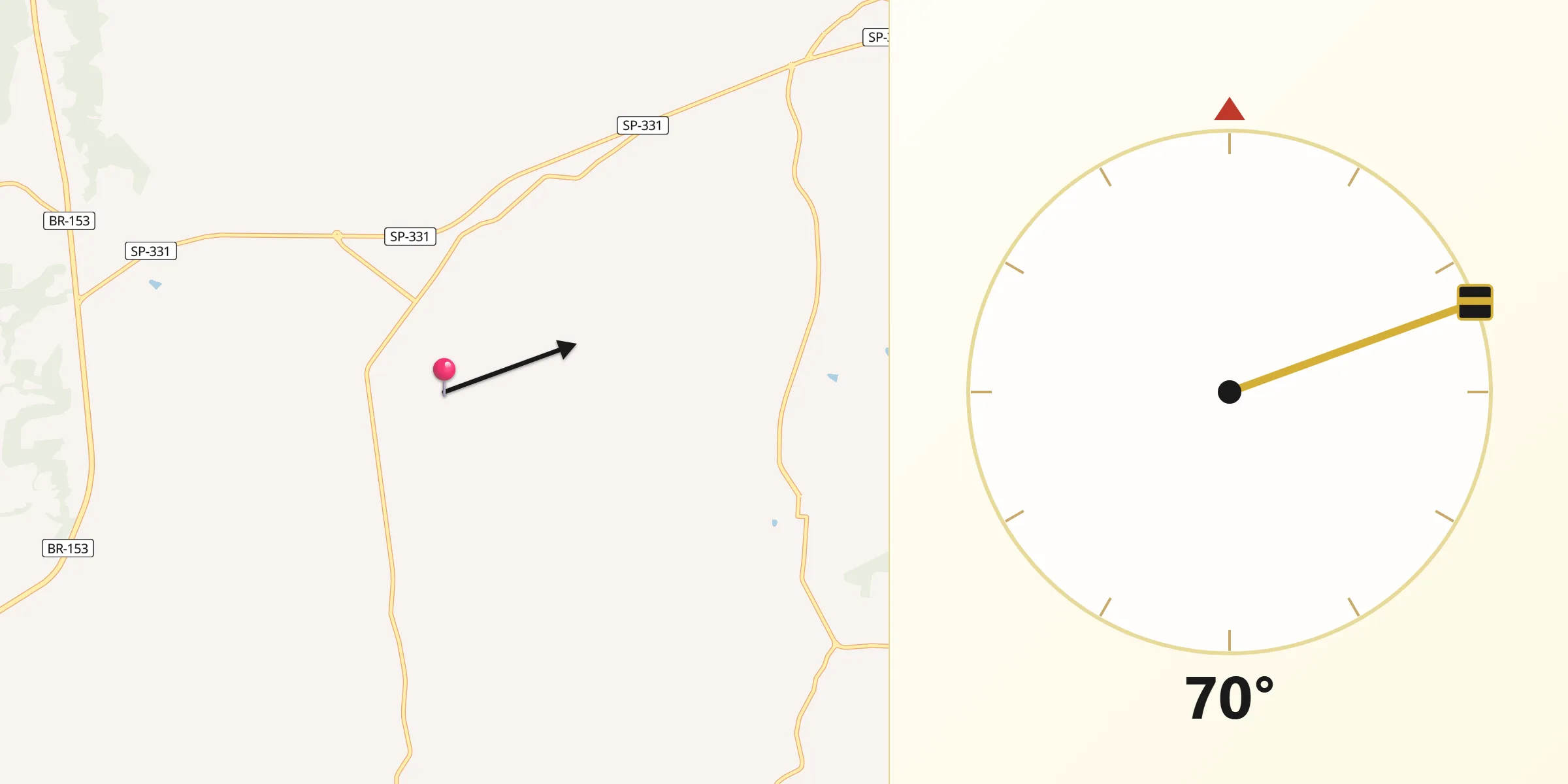 Direção da Qibla a partir de Lupércio