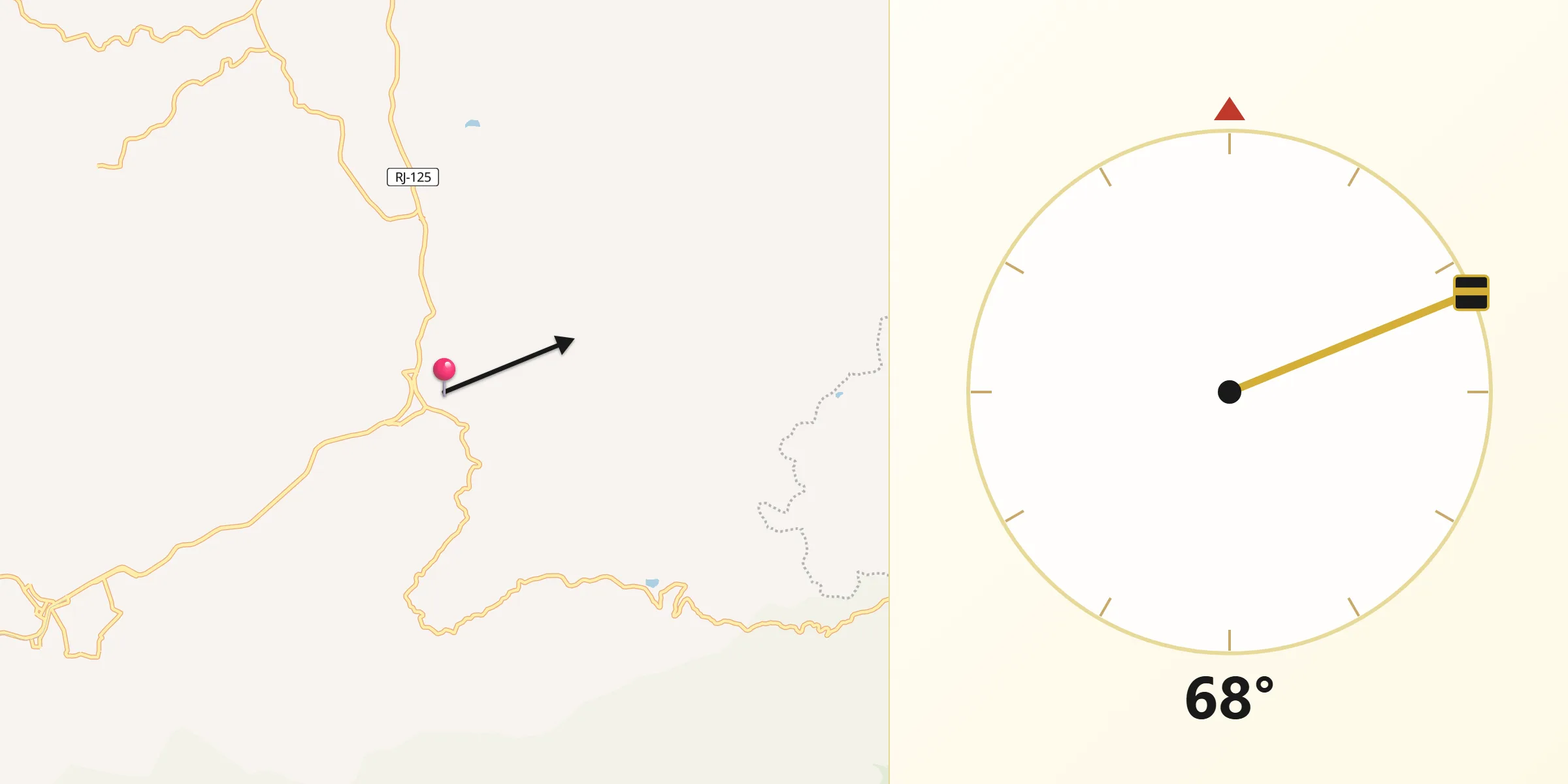 Direção da Qibla a partir de Paty do Alferes