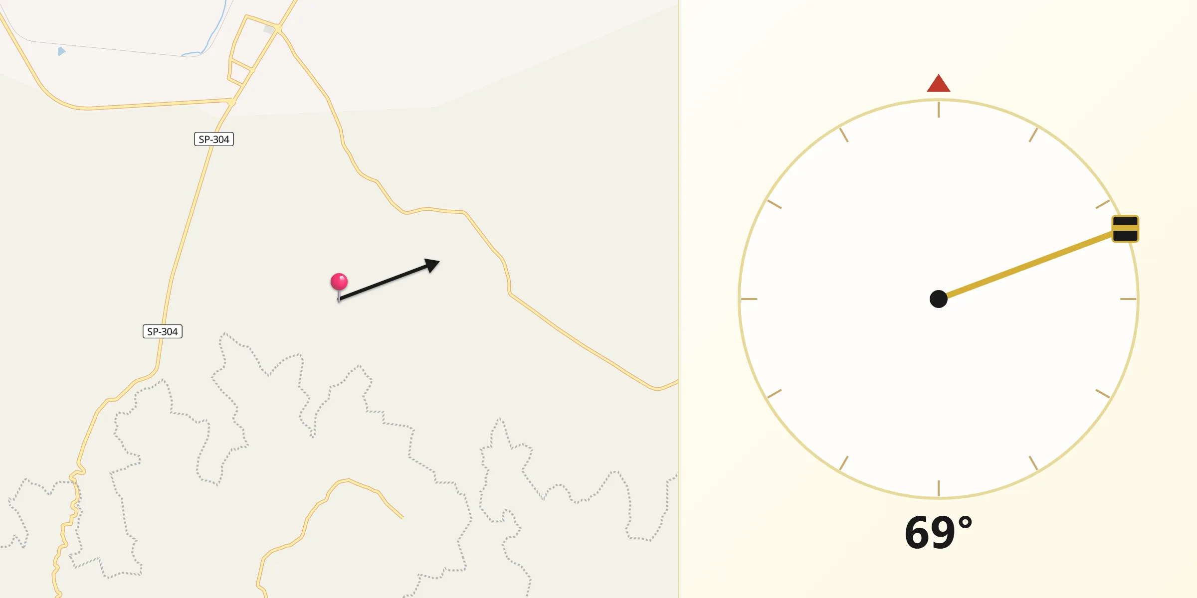 Direção da Qibla a partir de Torrinha