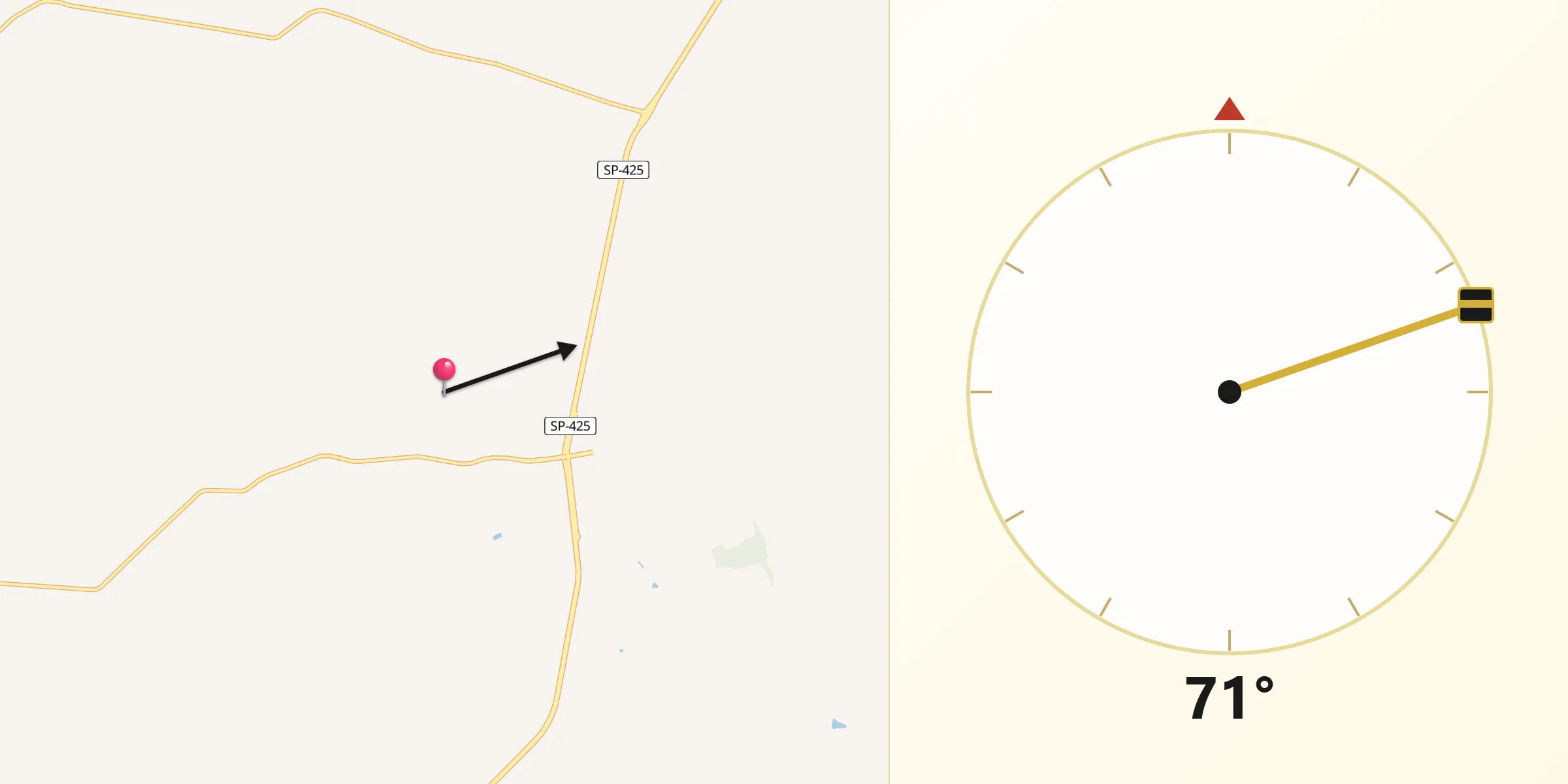 Direção da Qibla a partir de Estrela do Norte