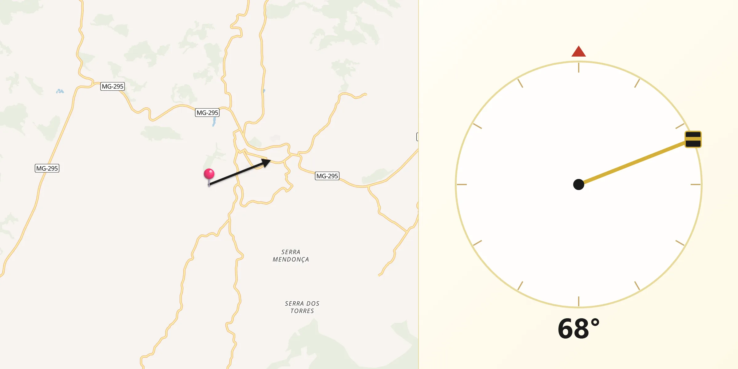 Direção da Qibla a partir de Brazópolis