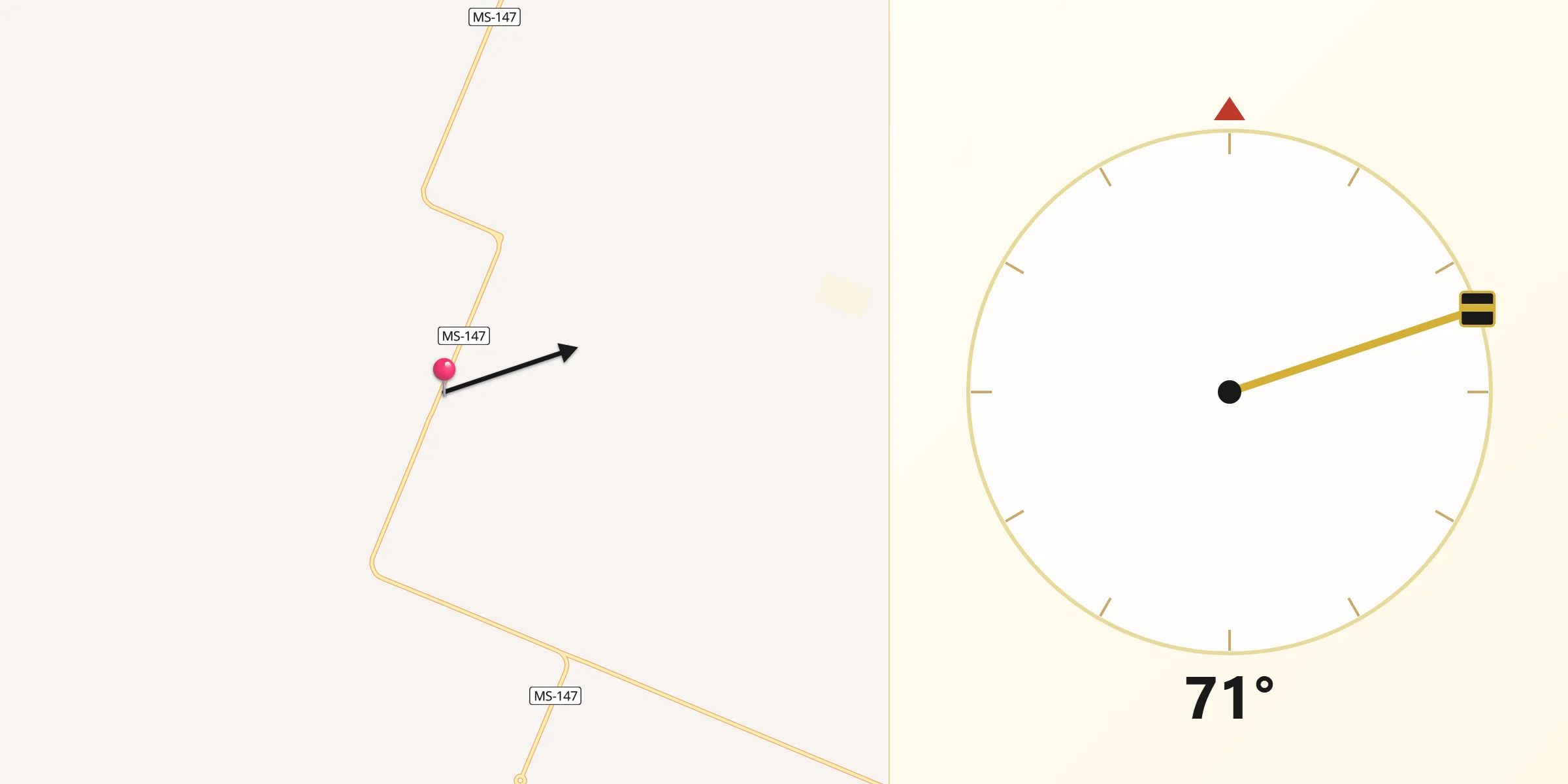 Direção da Qibla a partir de Vicentina