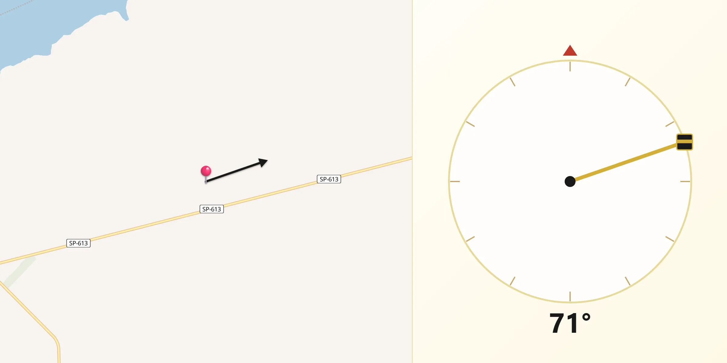 Direção da Qibla a partir de Rosana