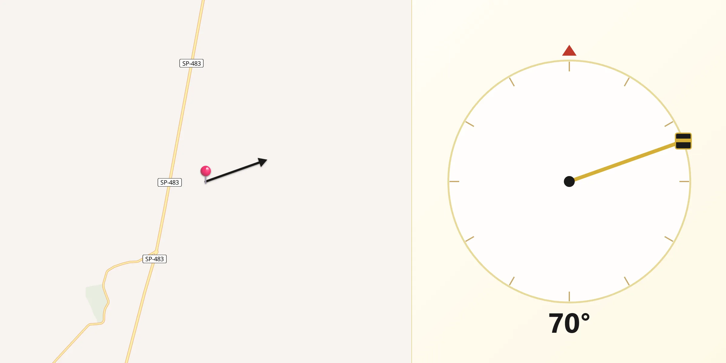 Direção da Qibla a partir de Taciba