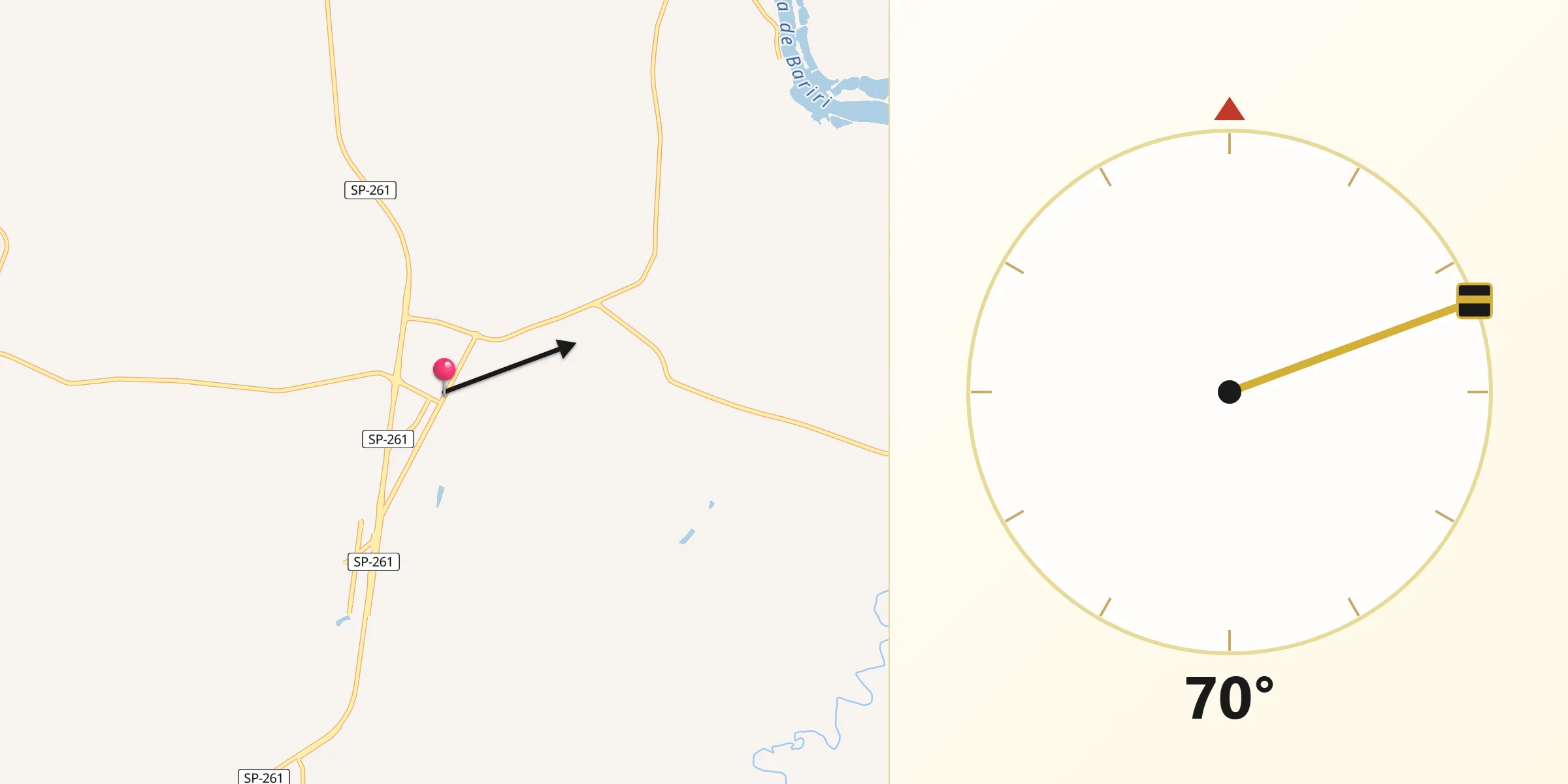 Direção da Qibla a partir de Macatuba