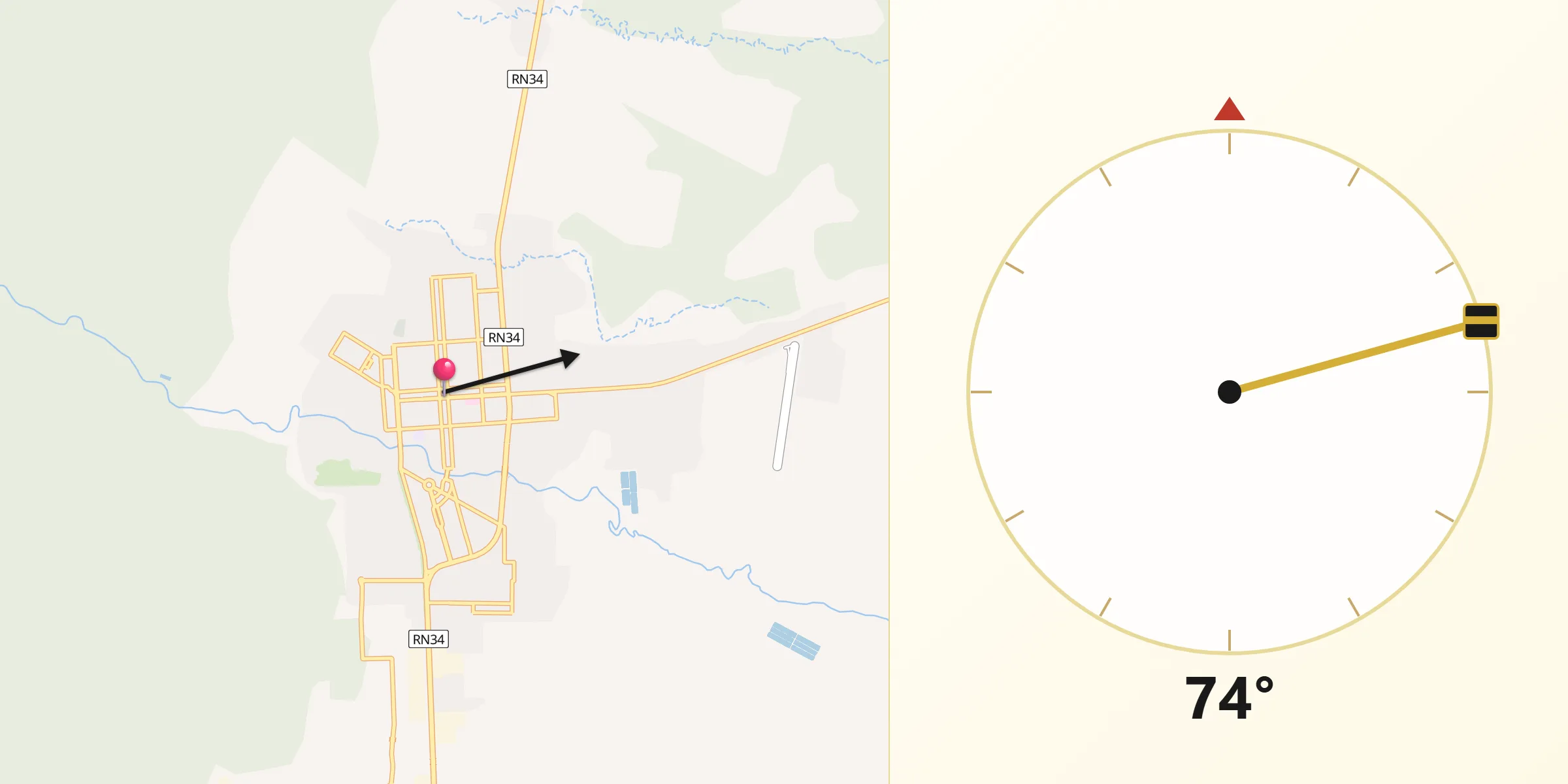 Dirección de la Qibla desde Tartagal