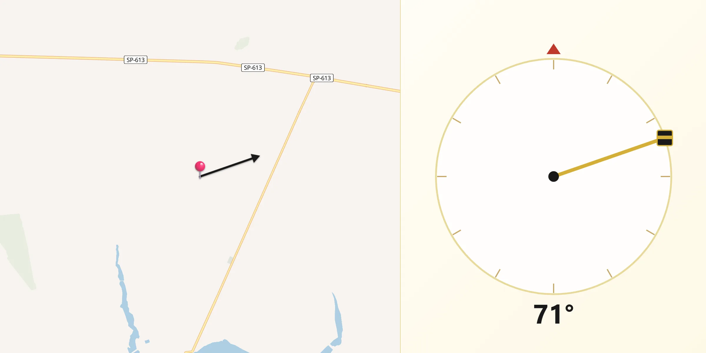 Direção da Qibla a partir de Euclides da Cunha Paulista