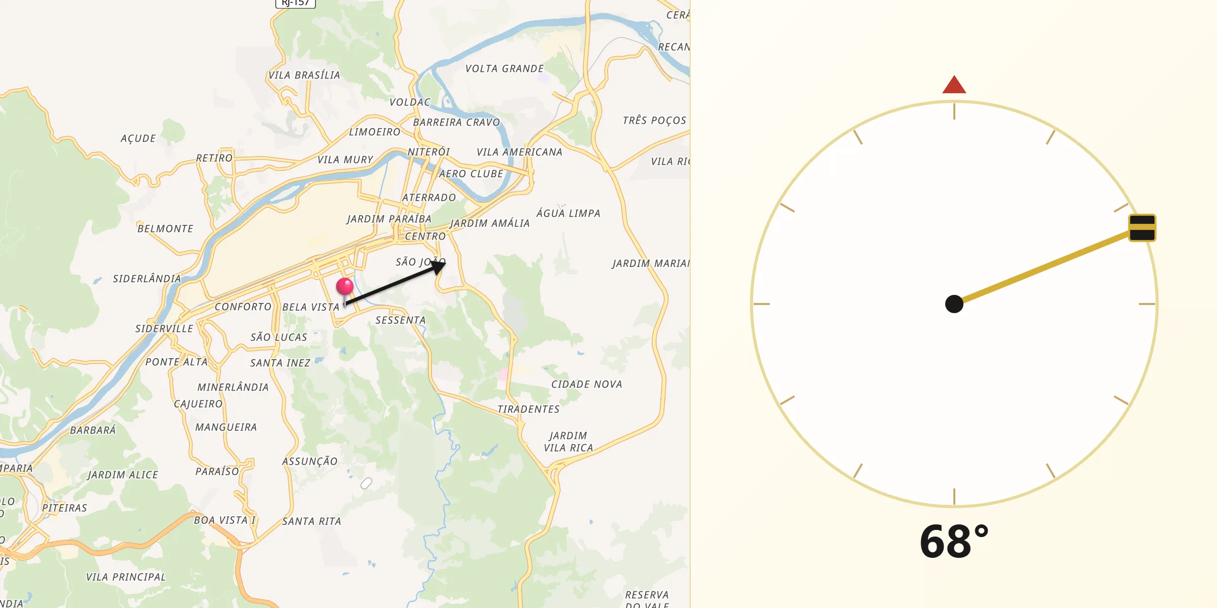 Direzione della Qibla da Volta Redonda