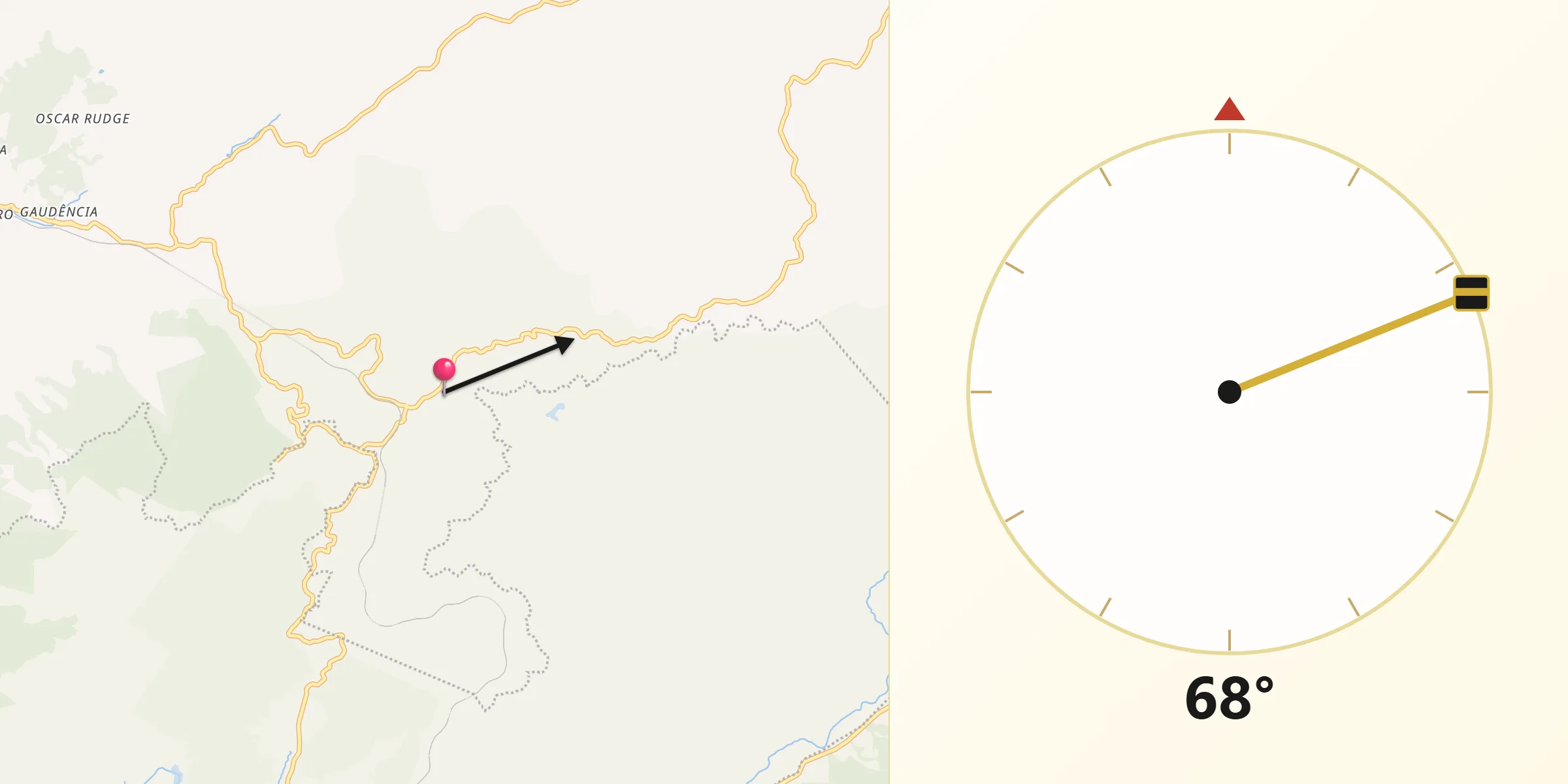 Direção da Qibla a partir de Engenheiro Paulo de Frontin
