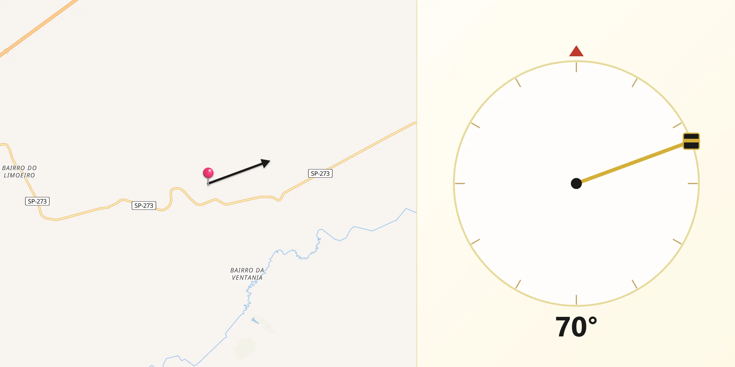 Direção da Qibla a partir de Paulistânia